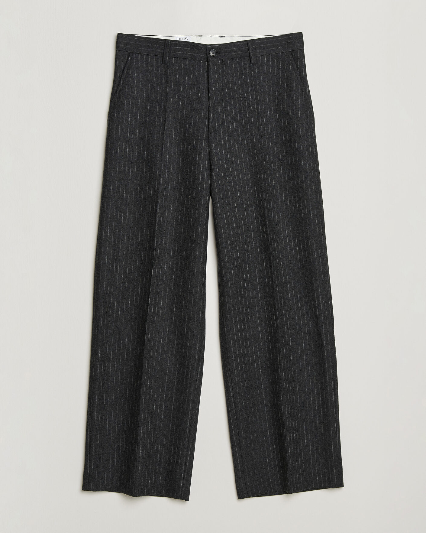 Mies | Housut | Filippa K | Hector Wool Flannel Pinstriped Trousers Anthracite