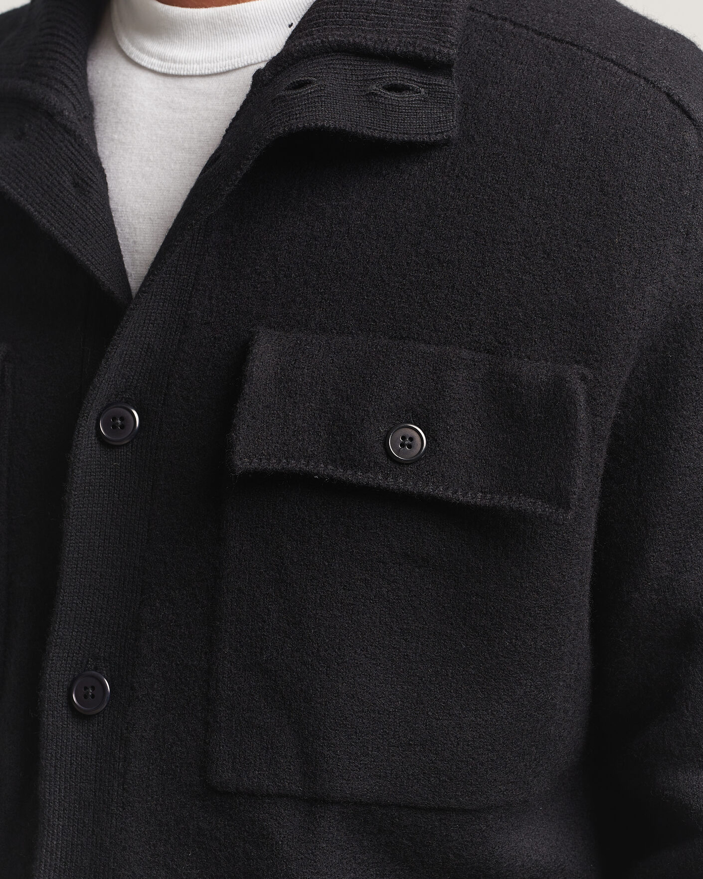 Mies | Puserot | Filippa K | Wool Knitted Cardigan Black