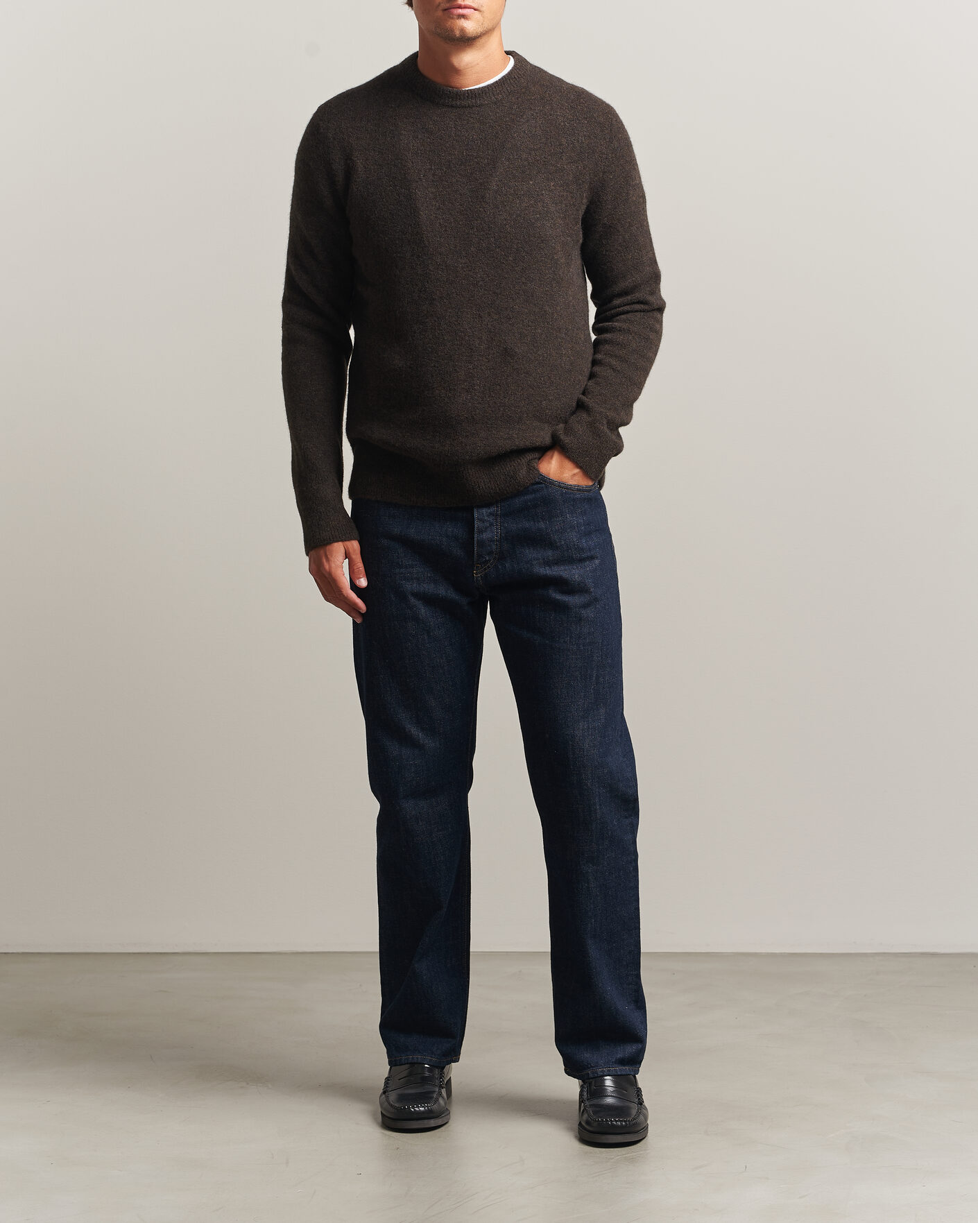 Mies | Puserot | Filippa K | Yak Knitted Sweater Golden Brown