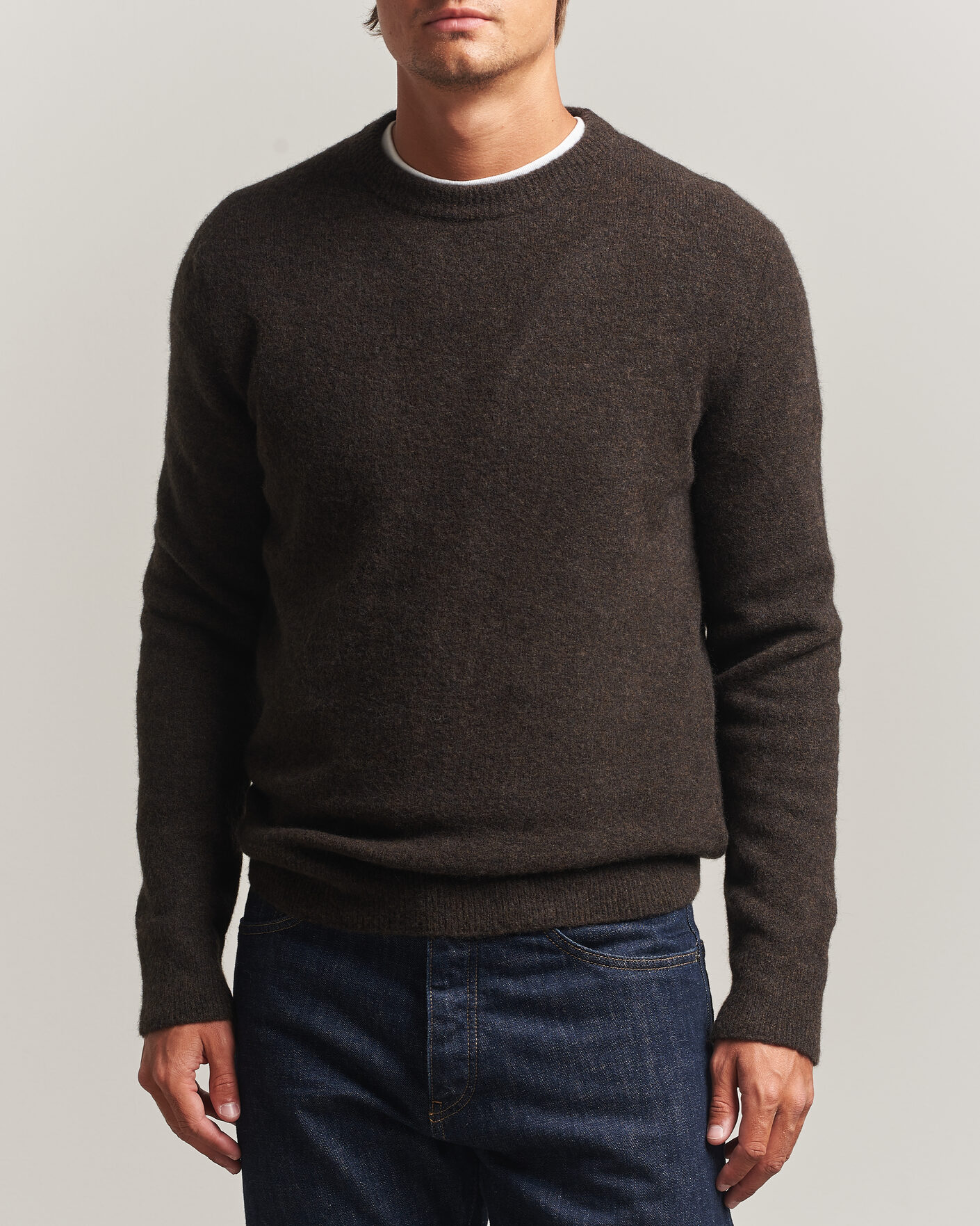Mies | Puserot | Filippa K | Yak Knitted Sweater Golden Brown