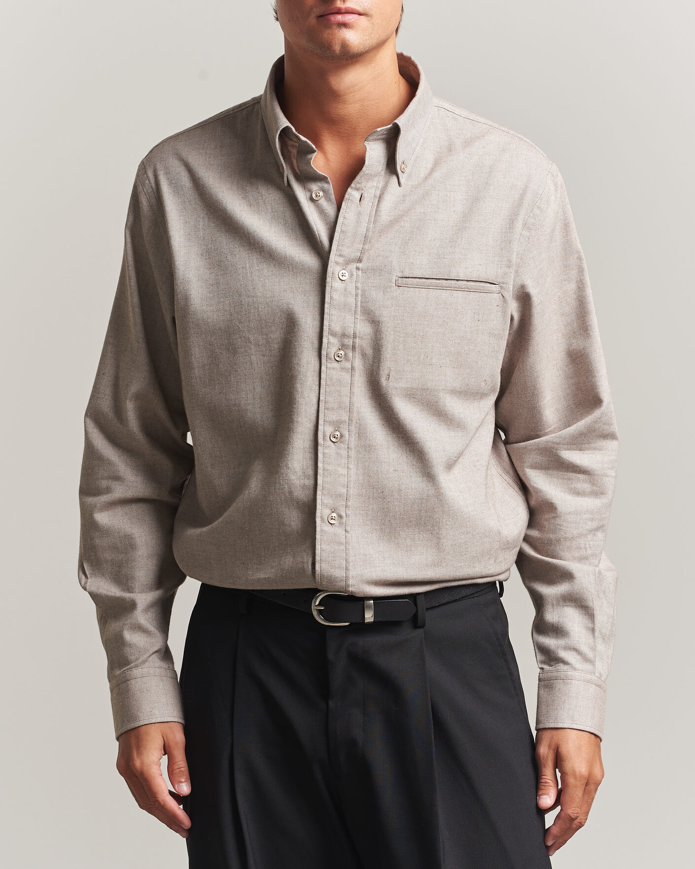 Mies | Kauluspaidat | Filippa K | Zack Flannel Shirt Mid Brown