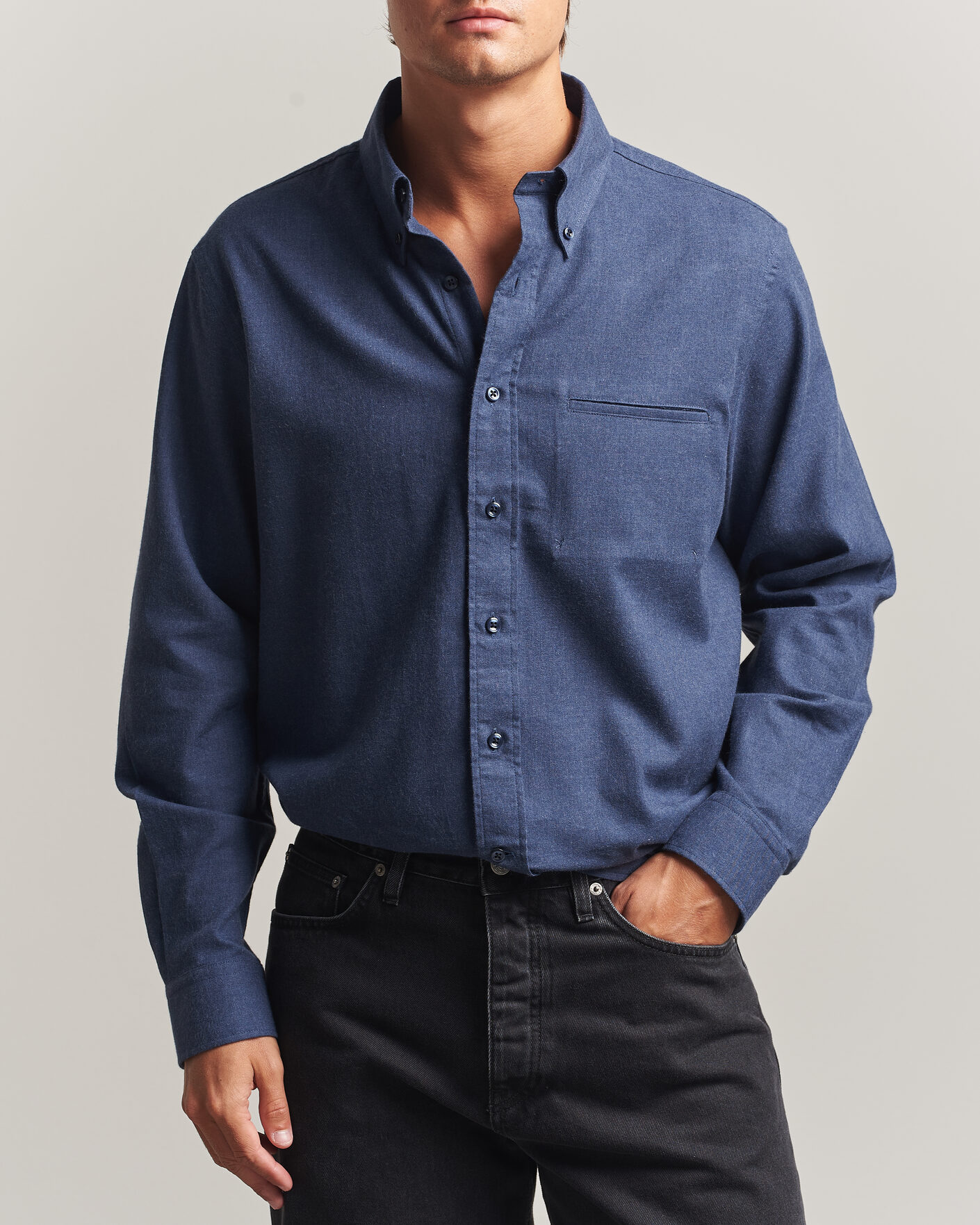 Mies | Kauluspaidat | Filippa K | Zack Flannel Shirt Navy