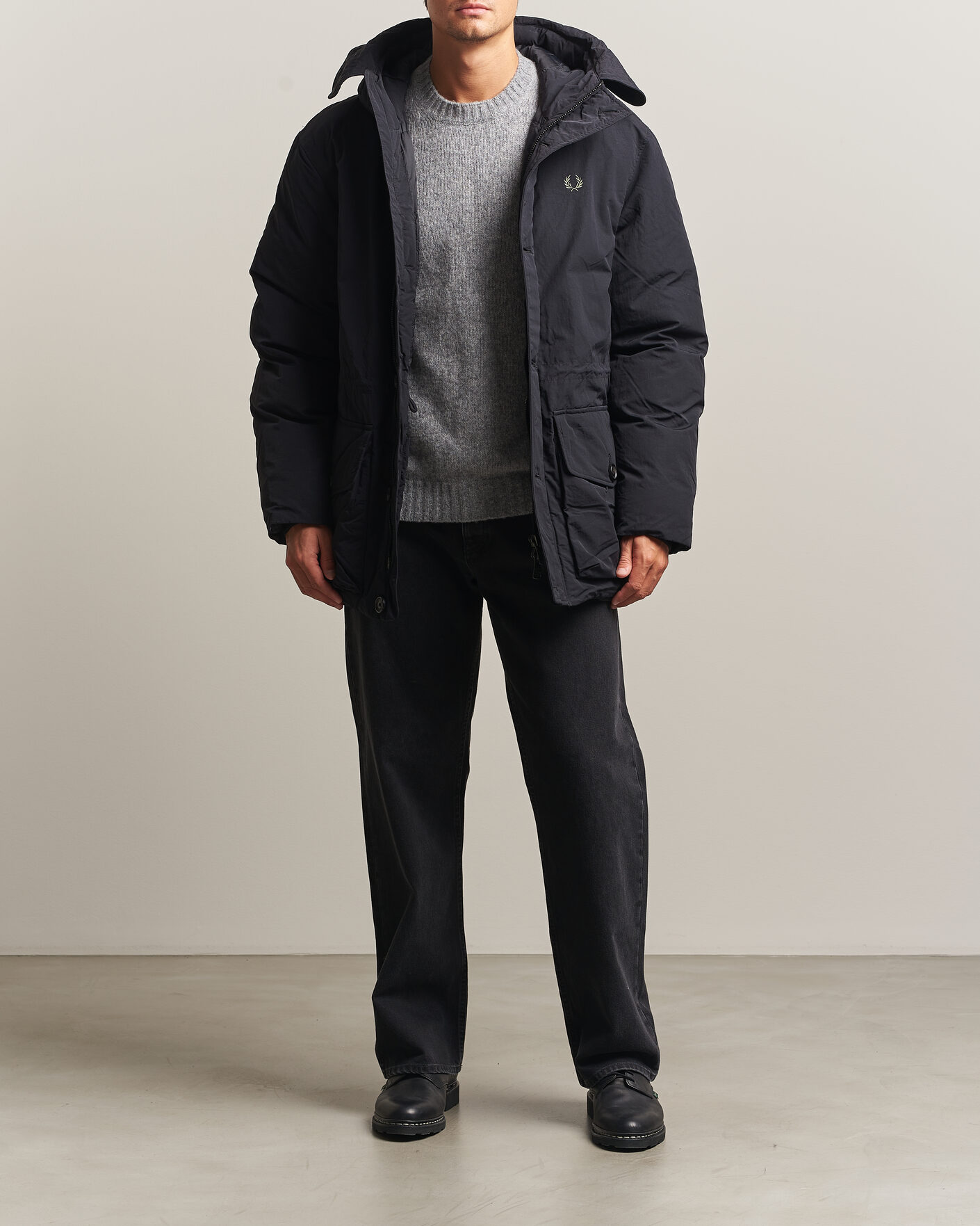 Mies | Takit | Fred Perry | Padded Patch Pocket Parka Black