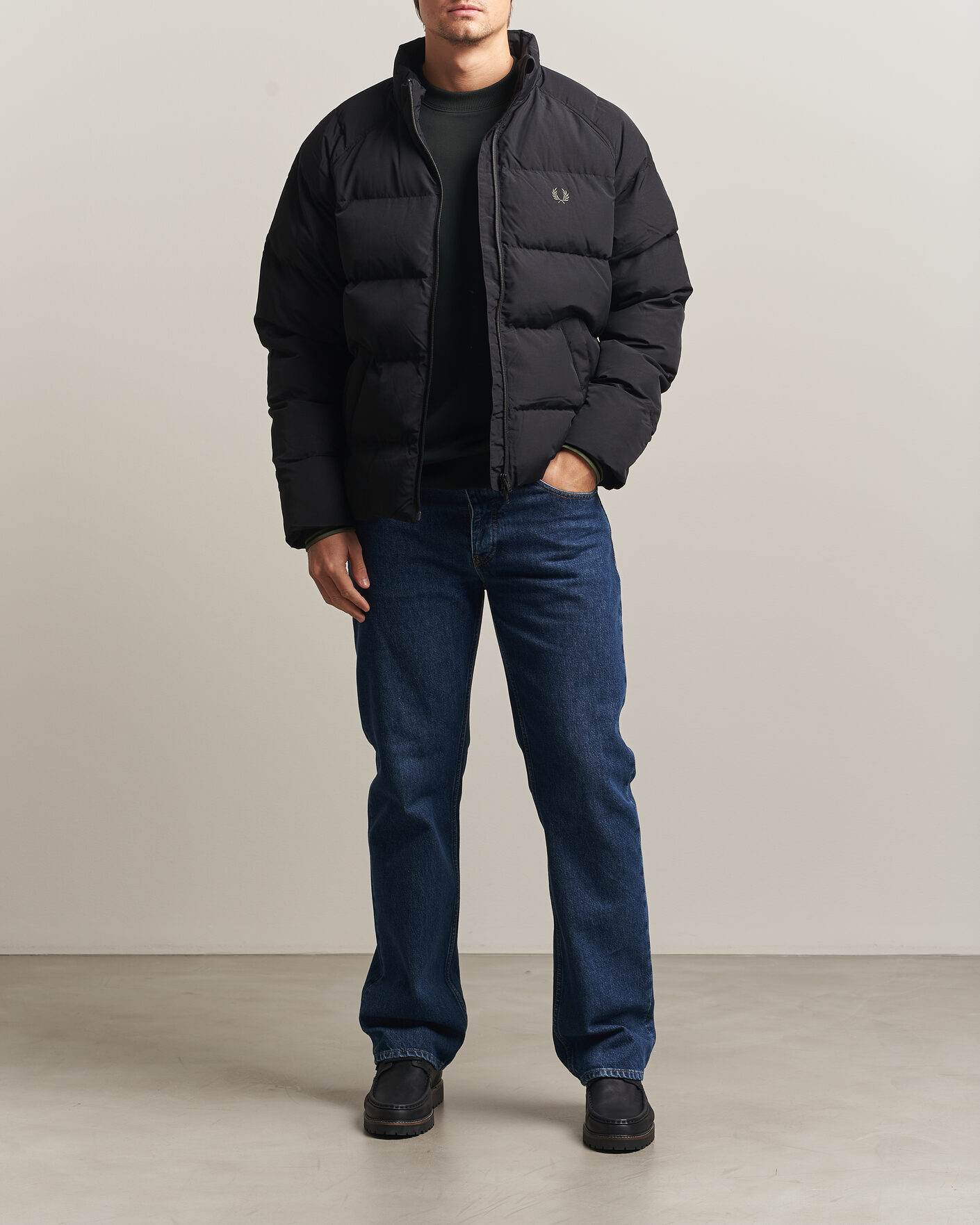 Mies | Takit | Fred Perry | Raglan Sleeve Padded Jacket Black