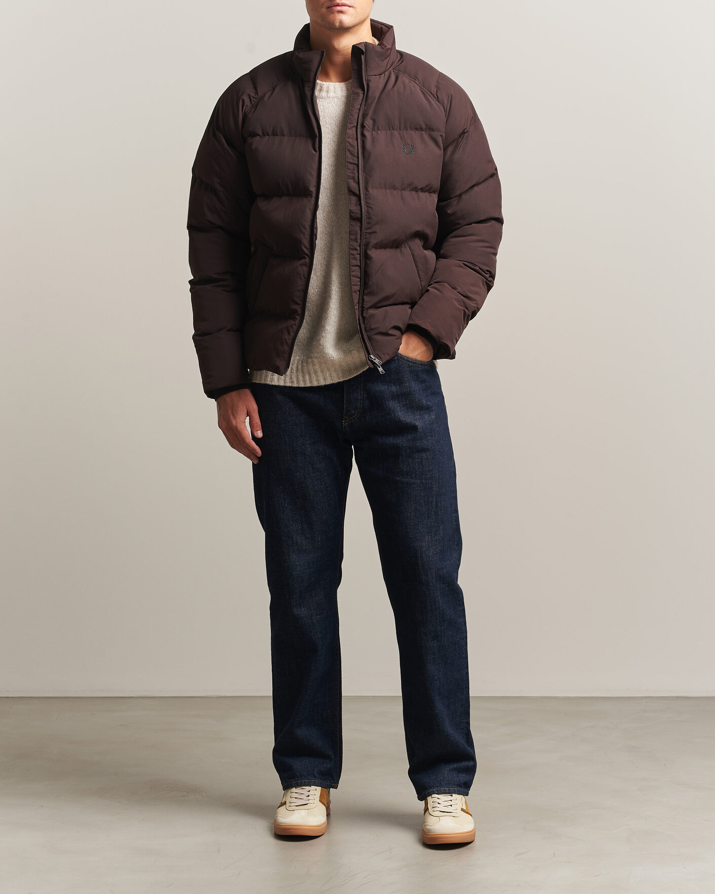 Mies | Takit | Fred Perry | Raglan Sleeve Padded Jacket Rich Brown