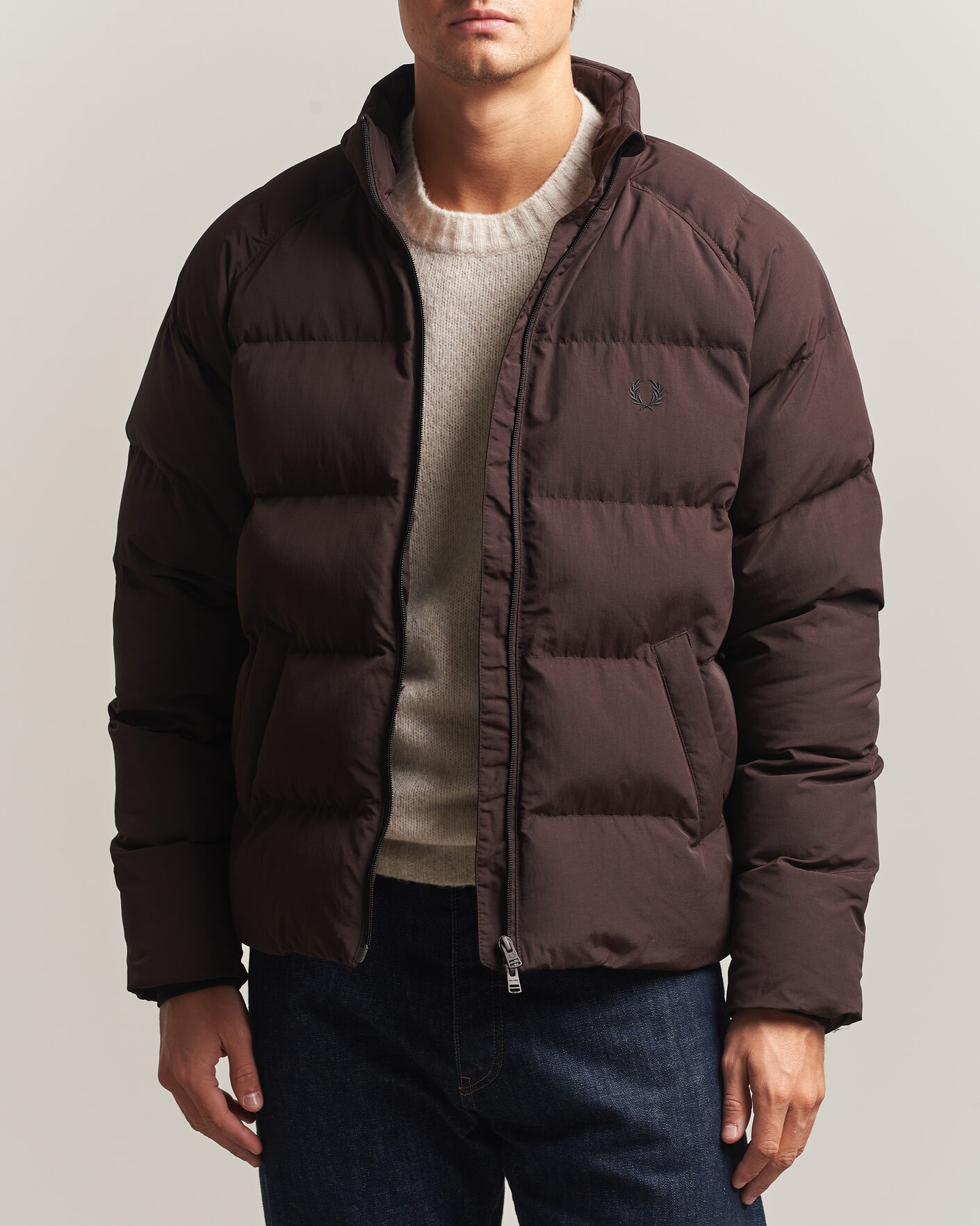 Mies | Takit | Fred Perry | Raglan Sleeve Padded Jacket Rich Brown