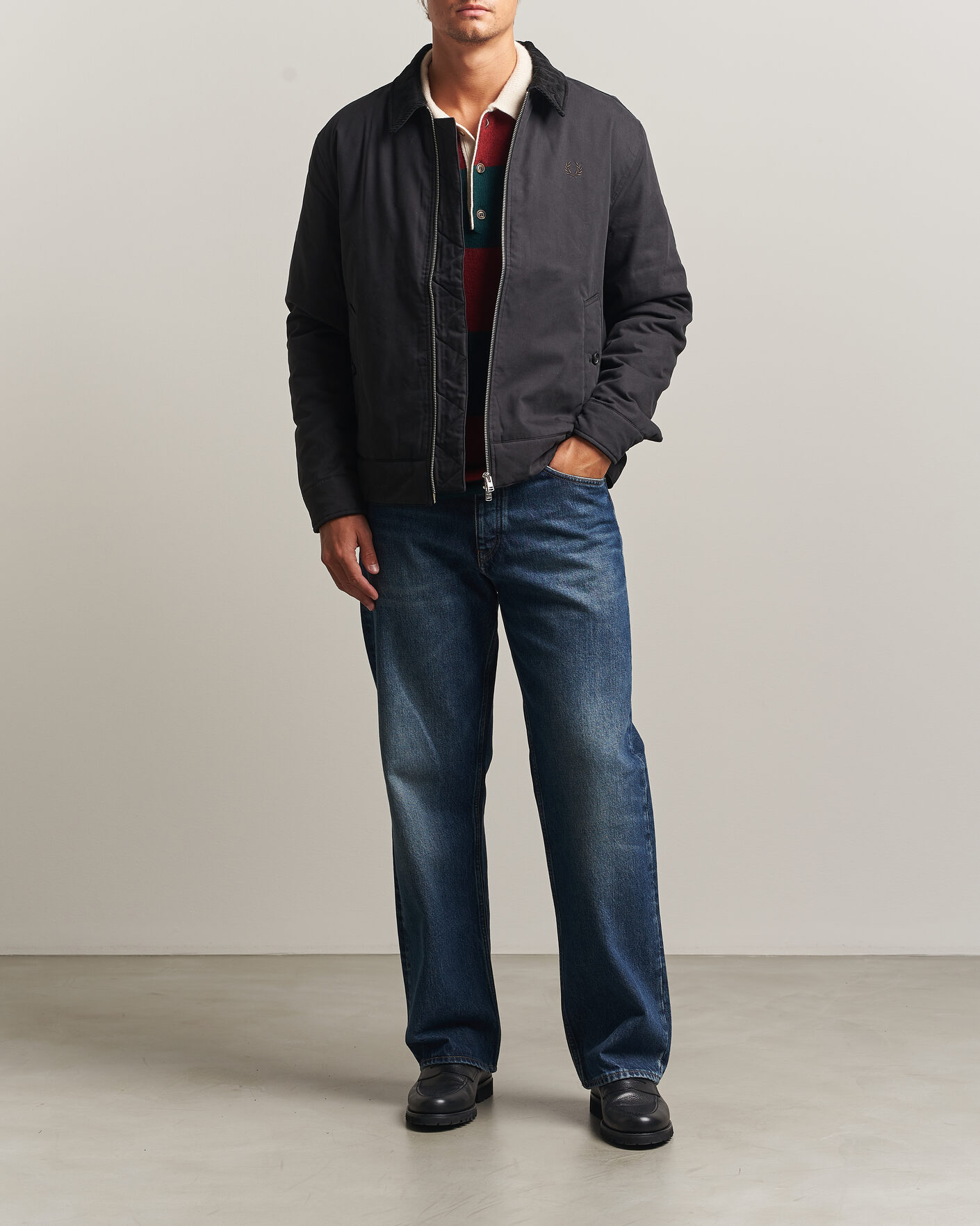 Mies | Takit | Fred Perry | Cotton Caban Jacket Black