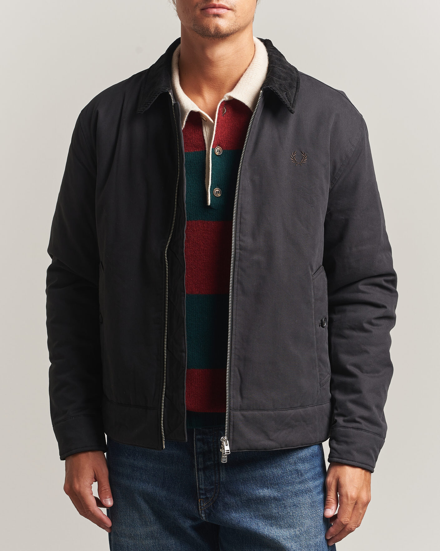 Mies | Takit | Fred Perry | Cotton Caban Jacket Black