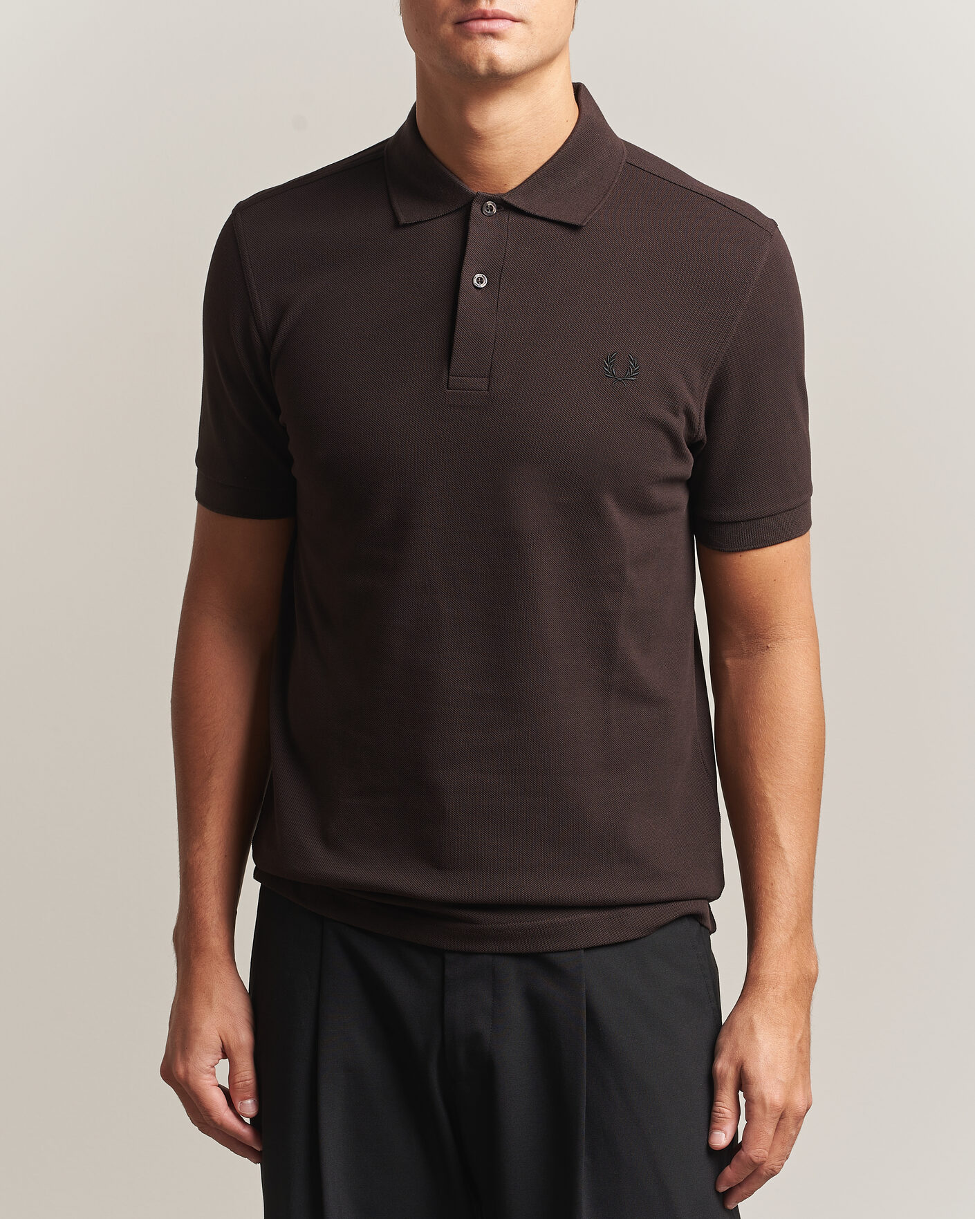 Mies | Pikeet | Fred Perry | Plain Polo Shirt Night Rich Brown