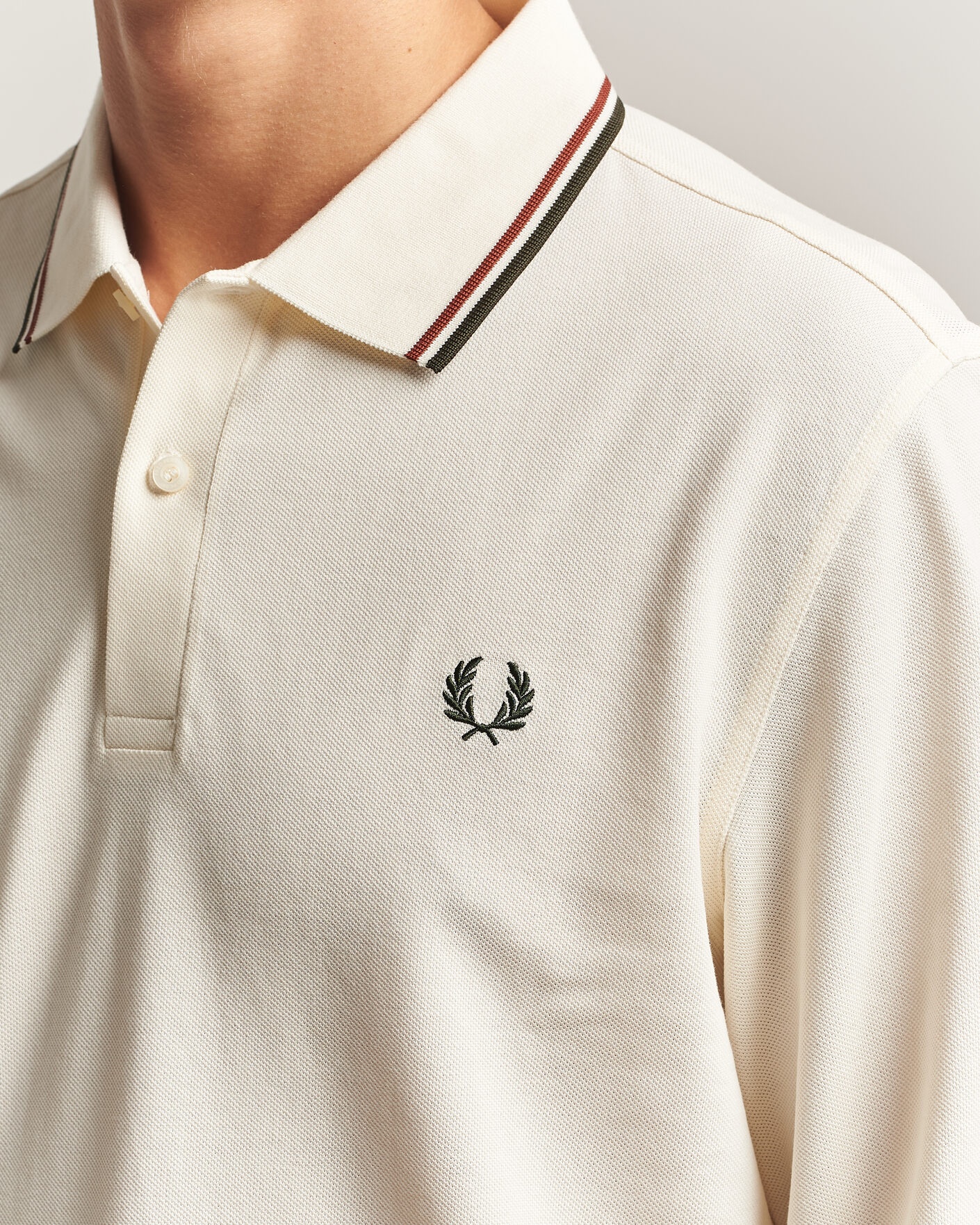 Mies | Pikeet | Fred Perry | Twin Tipped Long Sleeve Polo Shirt Ecru