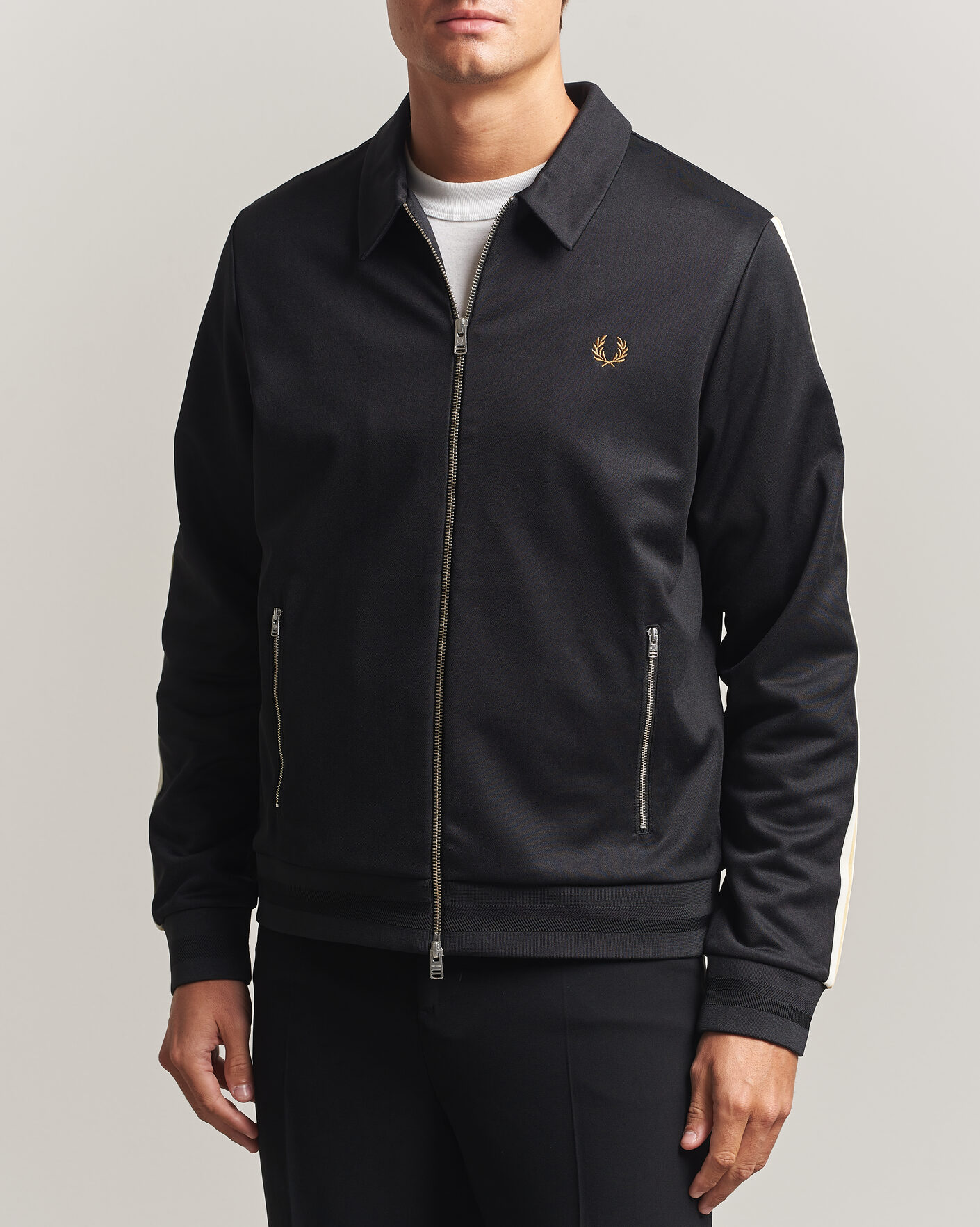 Mies | Puserot | Fred Perry | Tipped Taped Track Jacket Black