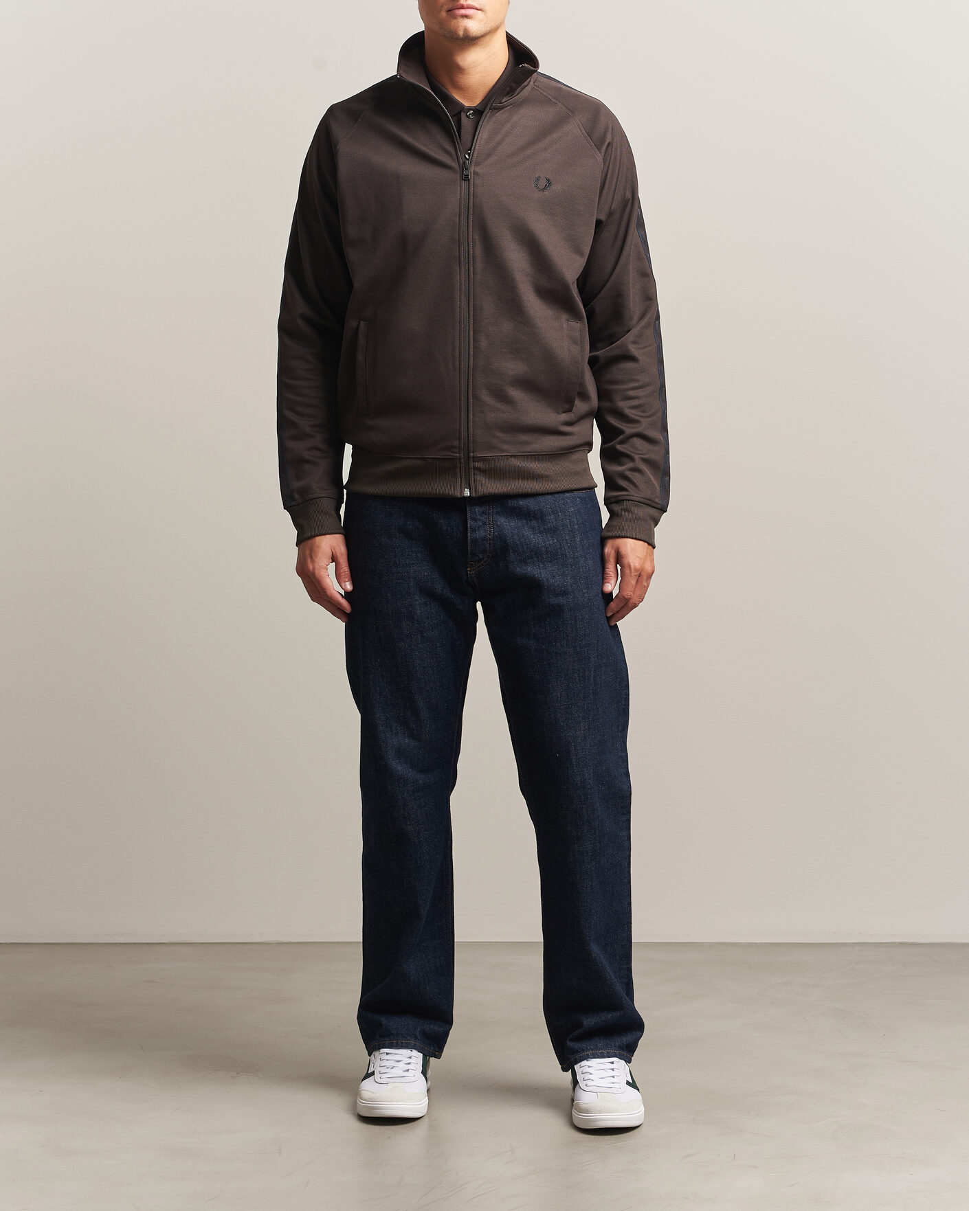 Mies | Puserot | Fred Perry | Taped Track Jacket Rich Brown