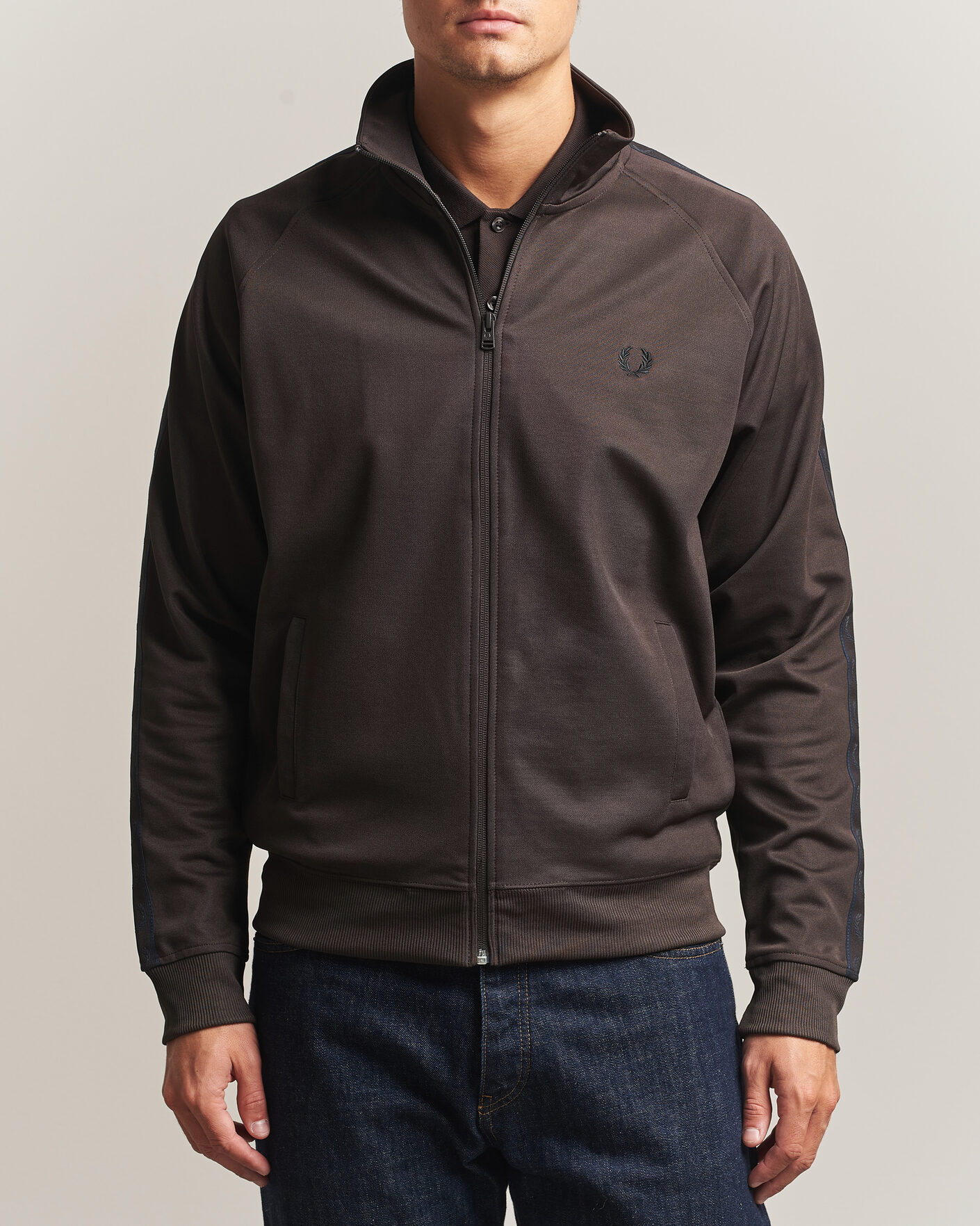 Mies | Puserot | Fred Perry | Taped Track Jacket Rich Brown