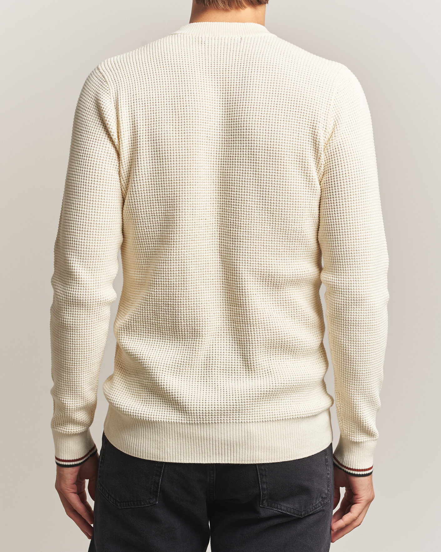 Mies | Puserot | Fred Perry | Waffle Stitch Jumper Ecru