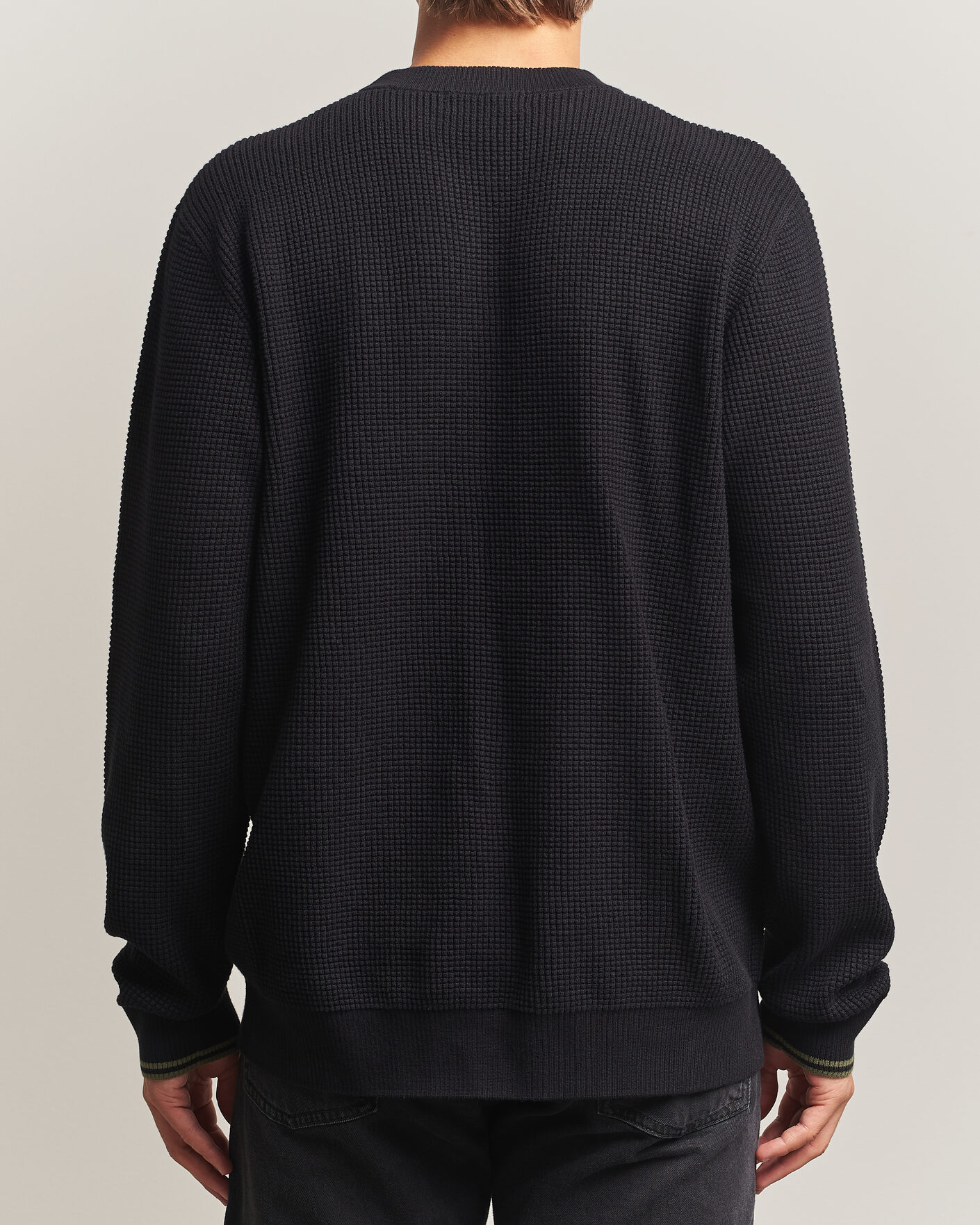 Mies | Puserot | Fred Perry | Waffle Stitch Jumper Black