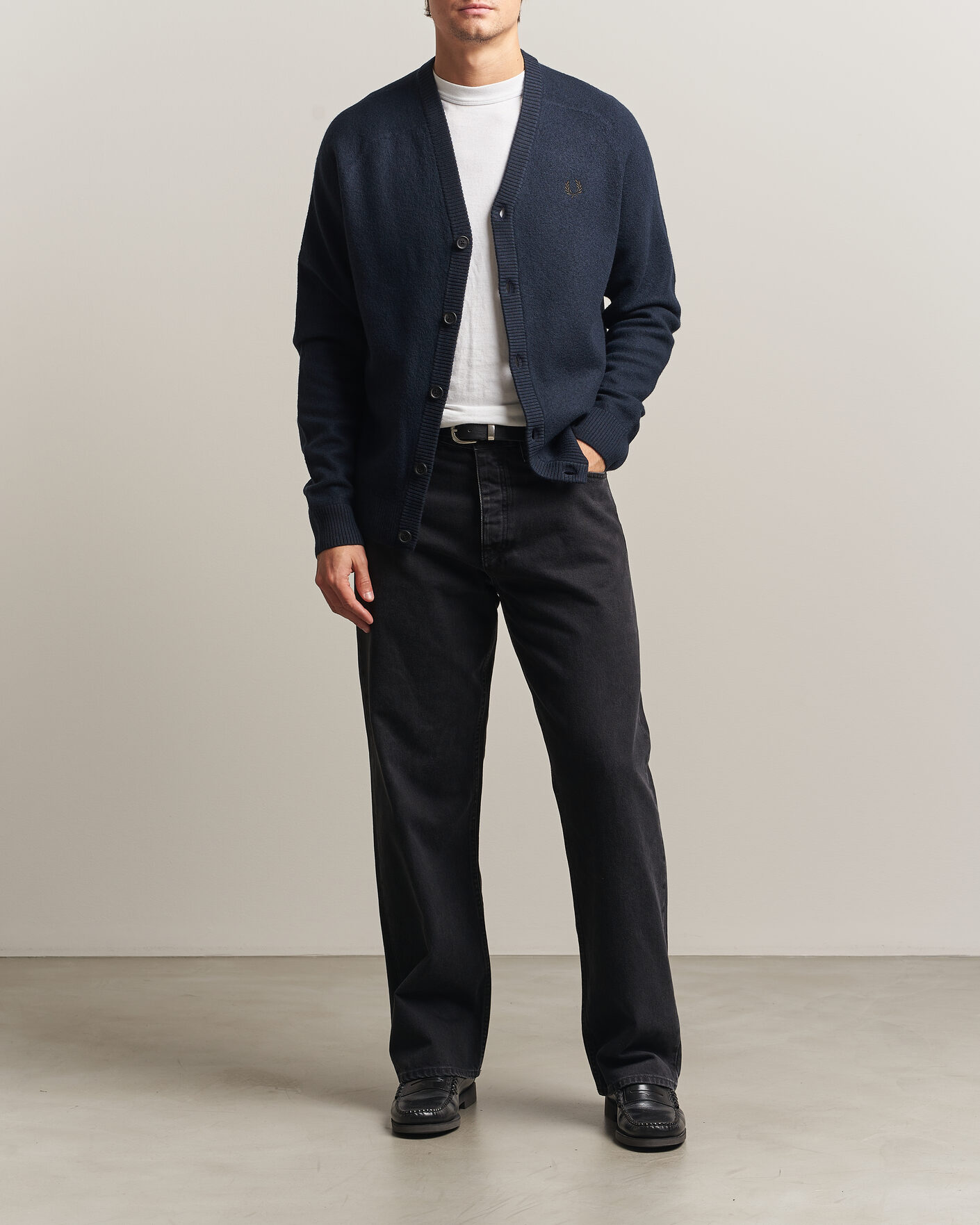 Mies | Puserot | Fred Perry | Wool Saddle Sleeve Cardigan Navy