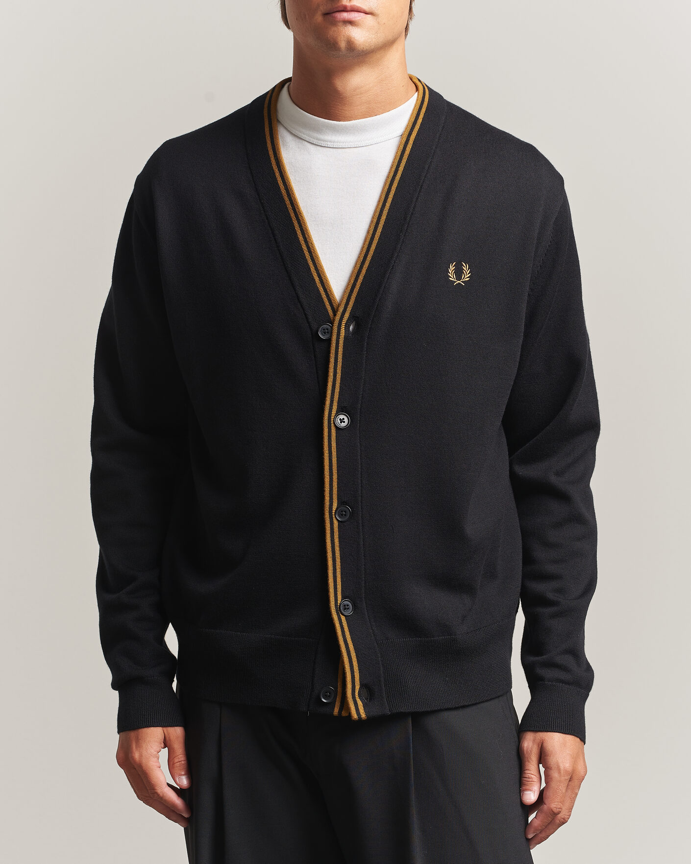 Mies | Puserot | Fred Perry | Classic Knitted Cardigan Black