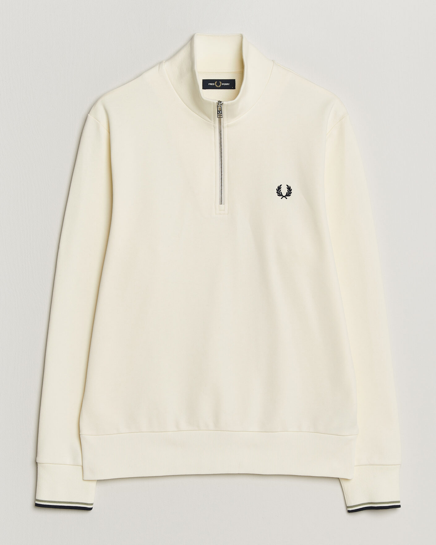 Mies | Puserot | Fred Perry | Half Zip Sweatshirt Ecru