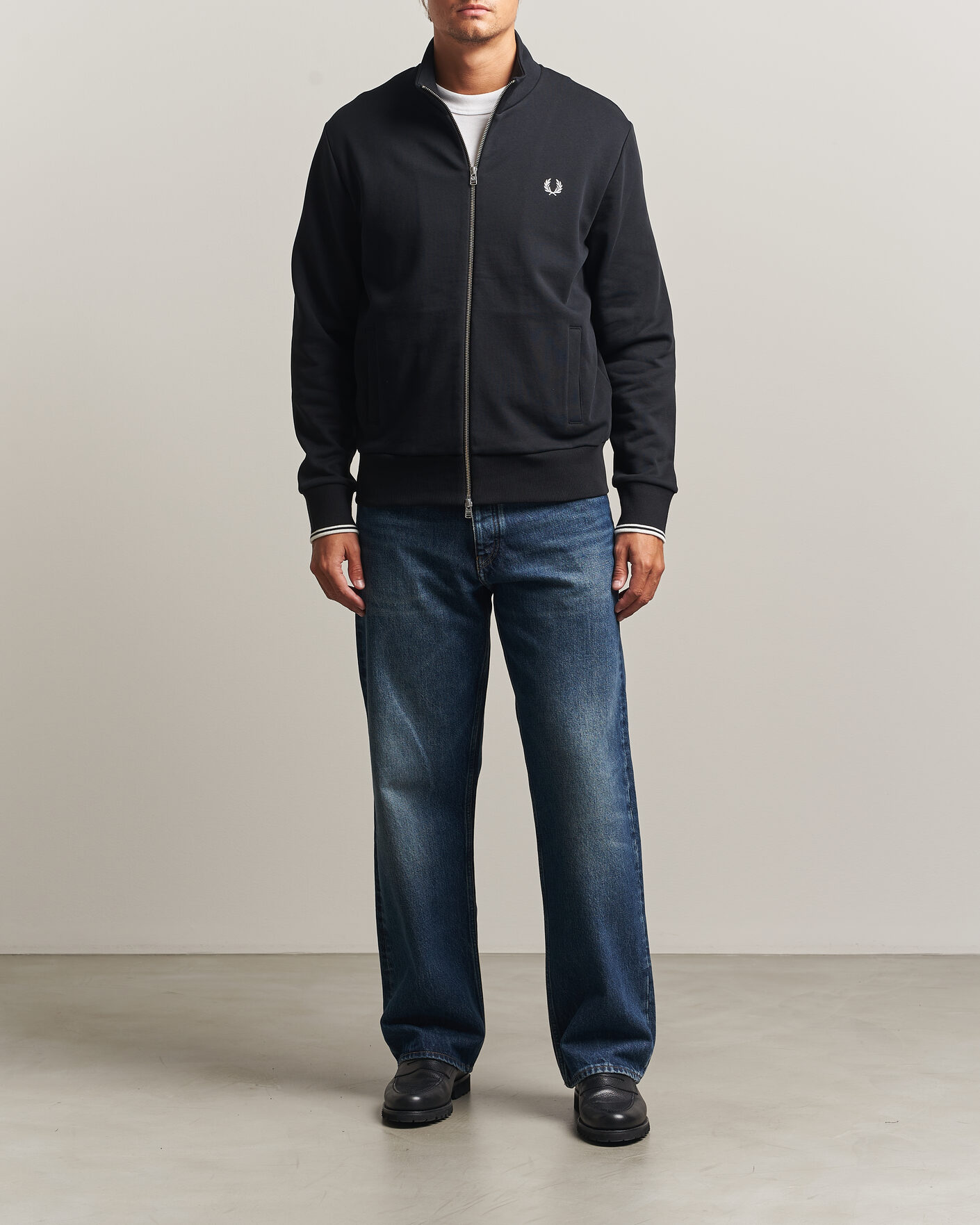 Mies | Puserot | Fred Perry | Full Zip Sweatshirt Black