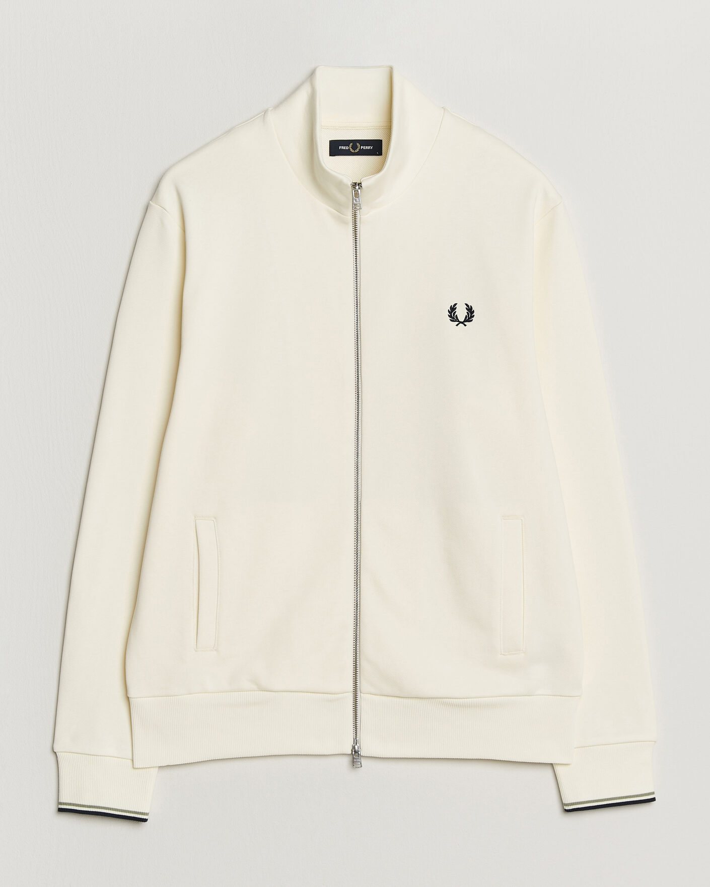 Mies | Puserot | Fred Perry | Full Zip Sweatshirt Ecru