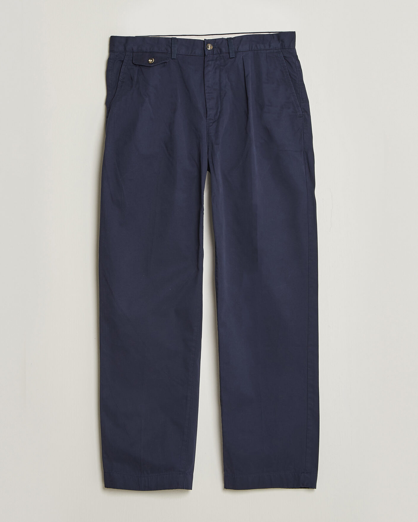 Mies | Housut | Gant | Relaxed Fit Pleated Cotton Twill Pants Evening Blue