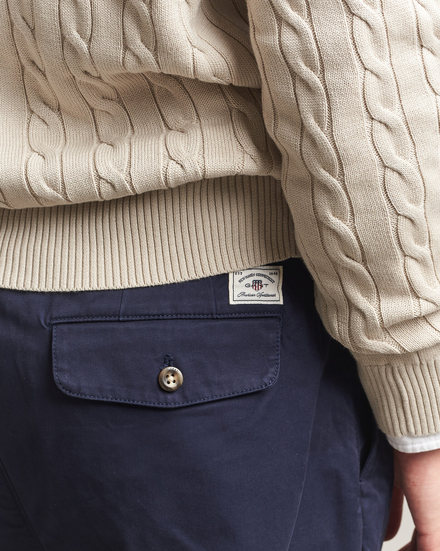 Mies | Housut | Gant | Relaxed Fit Pleated Cotton Twill Pants Evening Blue
