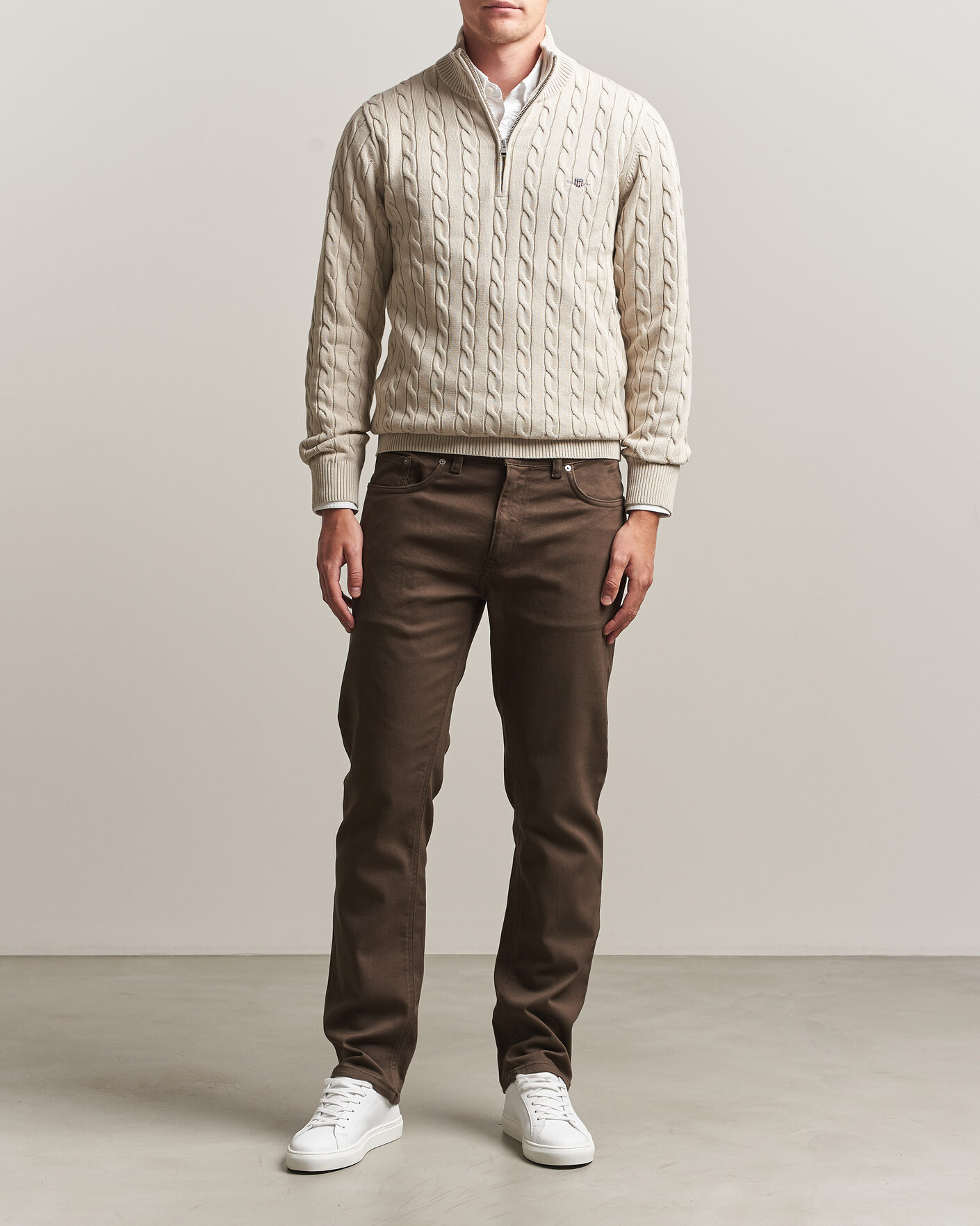 Mies | Housut | Gant | Regular Fit Soft Twill 5-Pocket Pants Shadow Brown