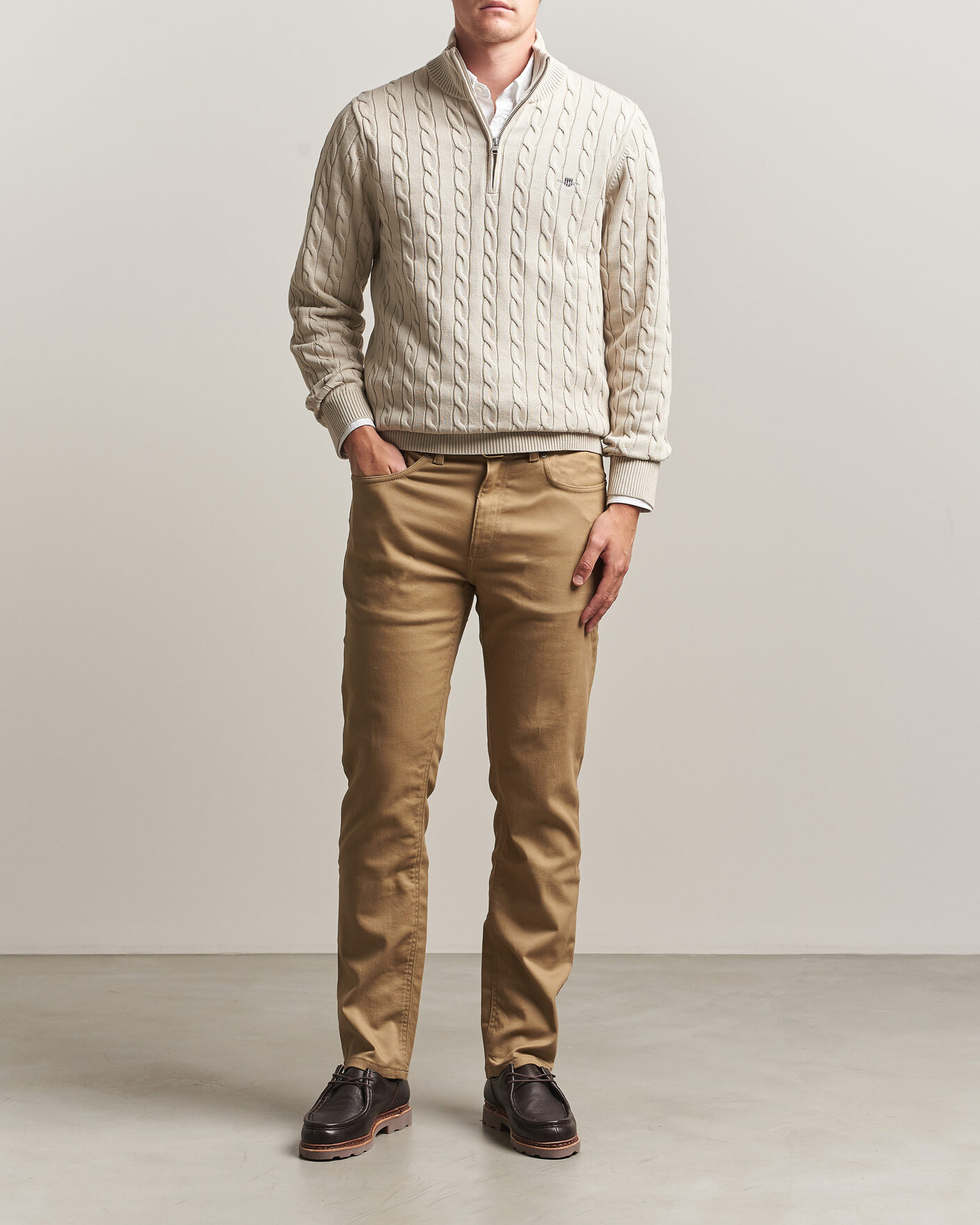 Mies | Housut | Gant | Regular Fit Soft Twill 5-Pocket Pants Light Taupe