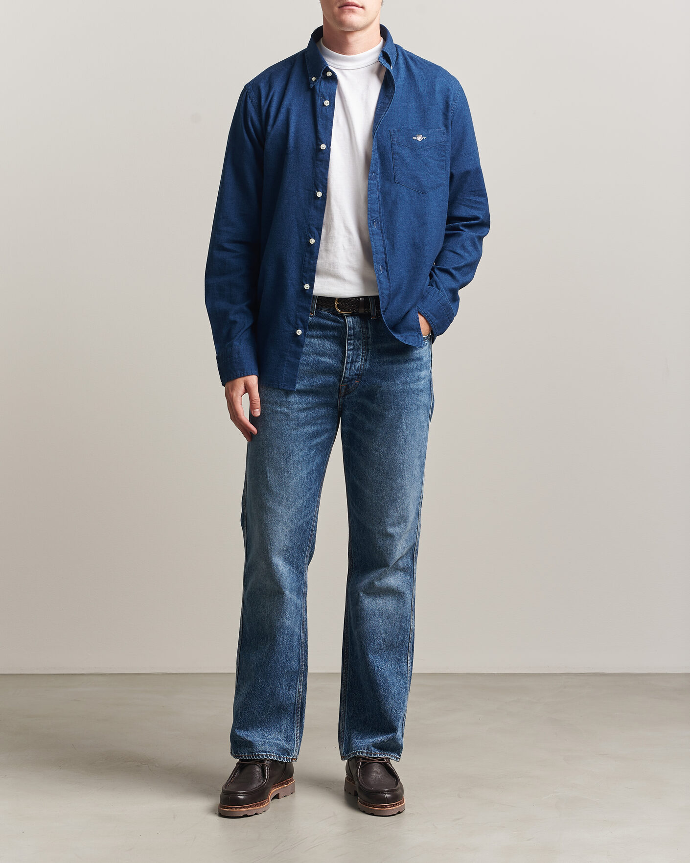 Mies | Kauluspaidat | Gant | Regular Fit Indigo Oxford Shirt Dark Blue