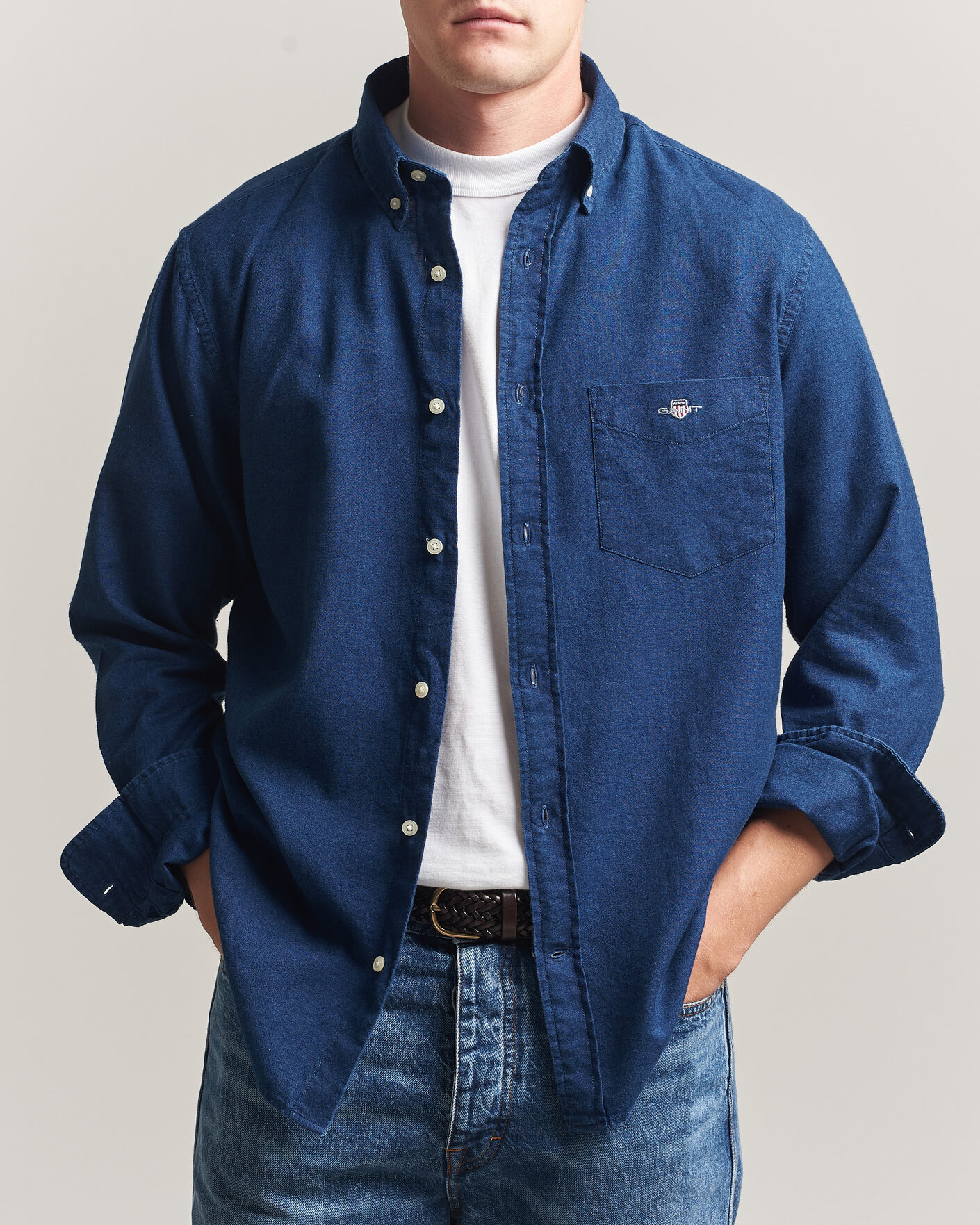 Mies | Kauluspaidat | Gant | Regular Fit Indigo Oxford Shirt Dark Blue