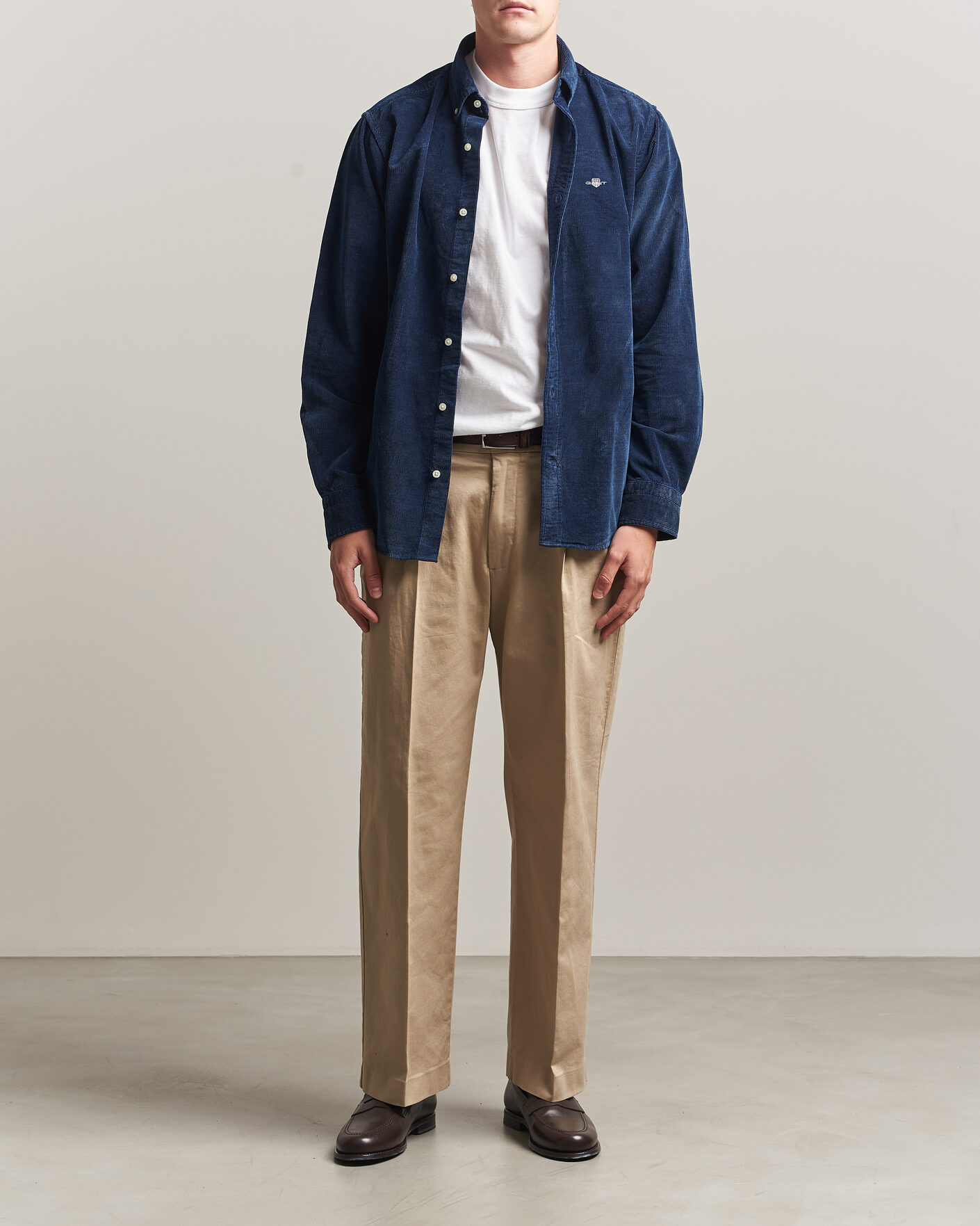 Mies | Kauluspaidat | Gant | Indigo Corduroy Shirt Dark Blue