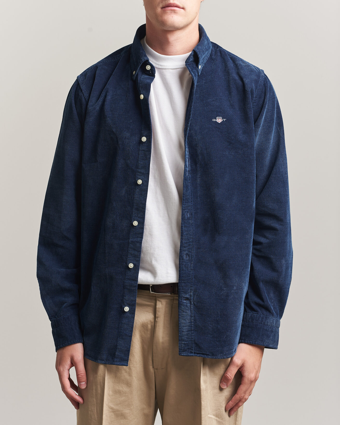 Mies | Kauluspaidat | Gant | Indigo Corduroy Shirt Dark Blue