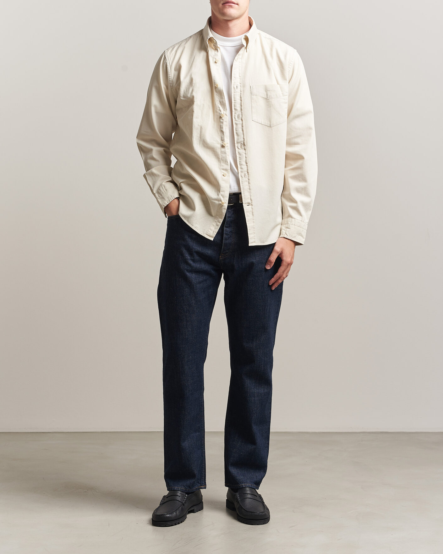 Mies | Kauluspaidat | Gant | Regular Fit Garment Dyed Twill Shirt Sand