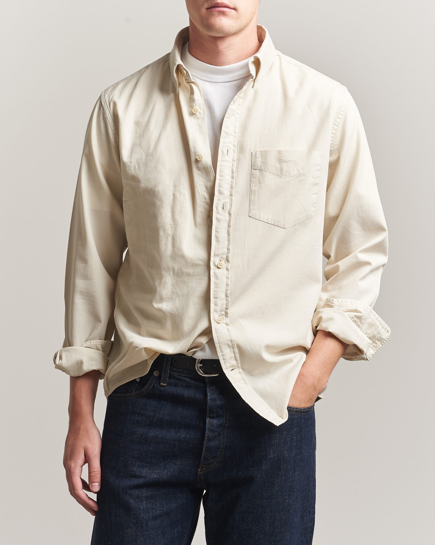 Mies | Kauluspaidat | Gant | Regular Fit Garment Dyed Twill Shirt Sand