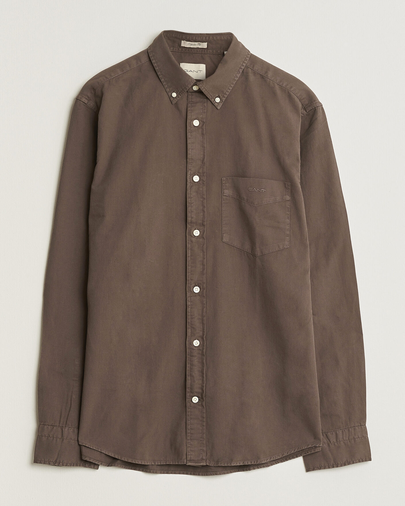 Mies | Kauluspaidat | Gant | Regular Fit Garment Dyed Twill Shirt Shadow Brown