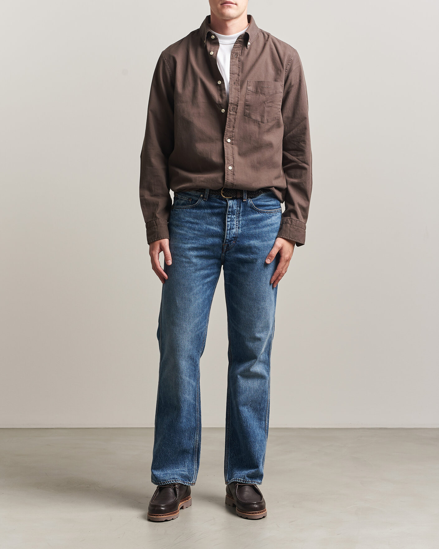 Mies | Kauluspaidat | Gant | Regular Fit Garment Dyed Twill Shirt Shadow Brown
