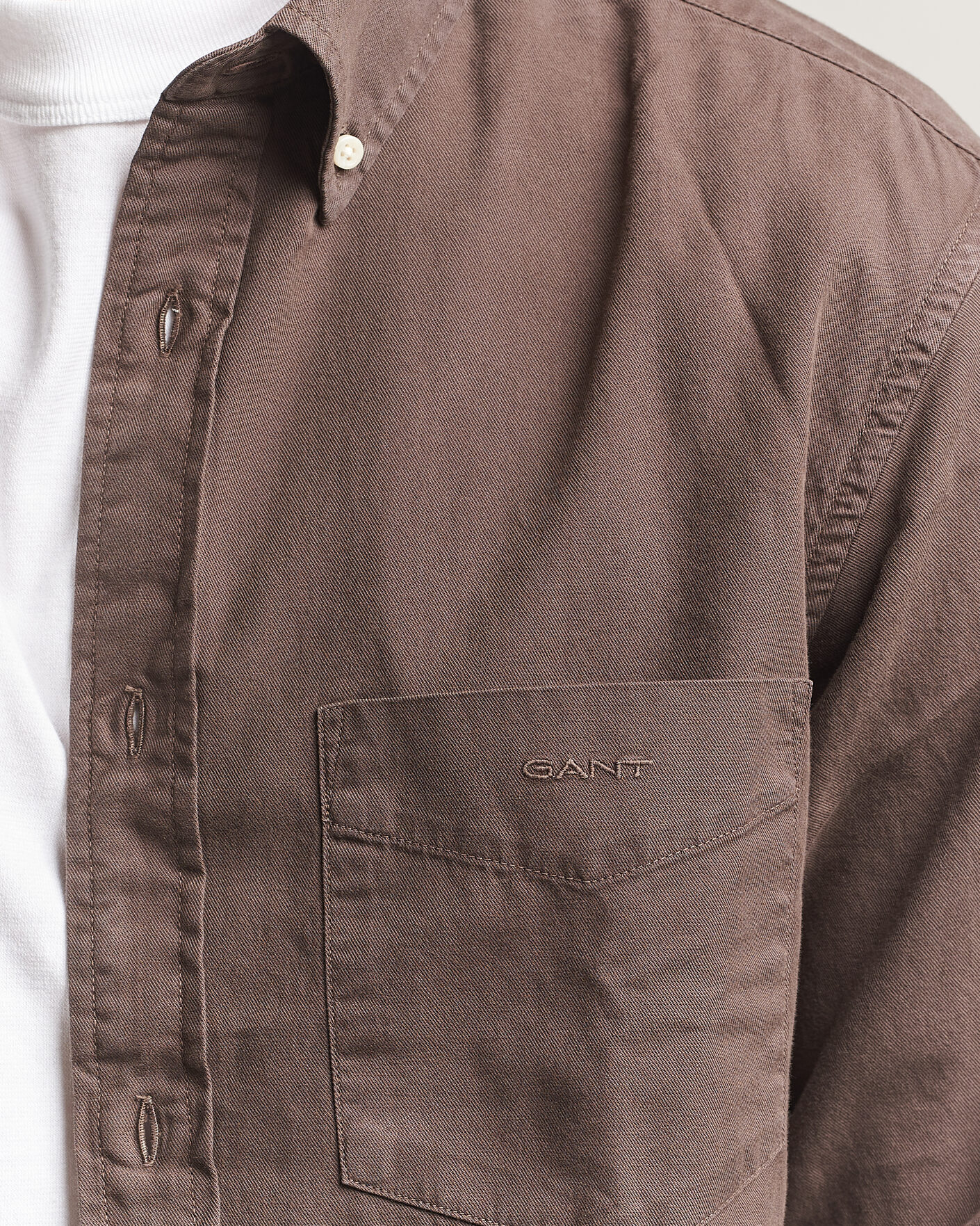 Mies | Kauluspaidat | Gant | Regular Fit Garment Dyed Twill Shirt Shadow Brown