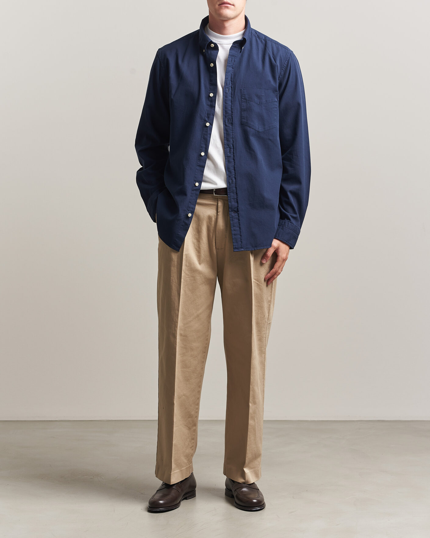 Mies | Kauluspaidat | Gant | Regular Fit Garment Dyed Twill Shirt Evening Blue