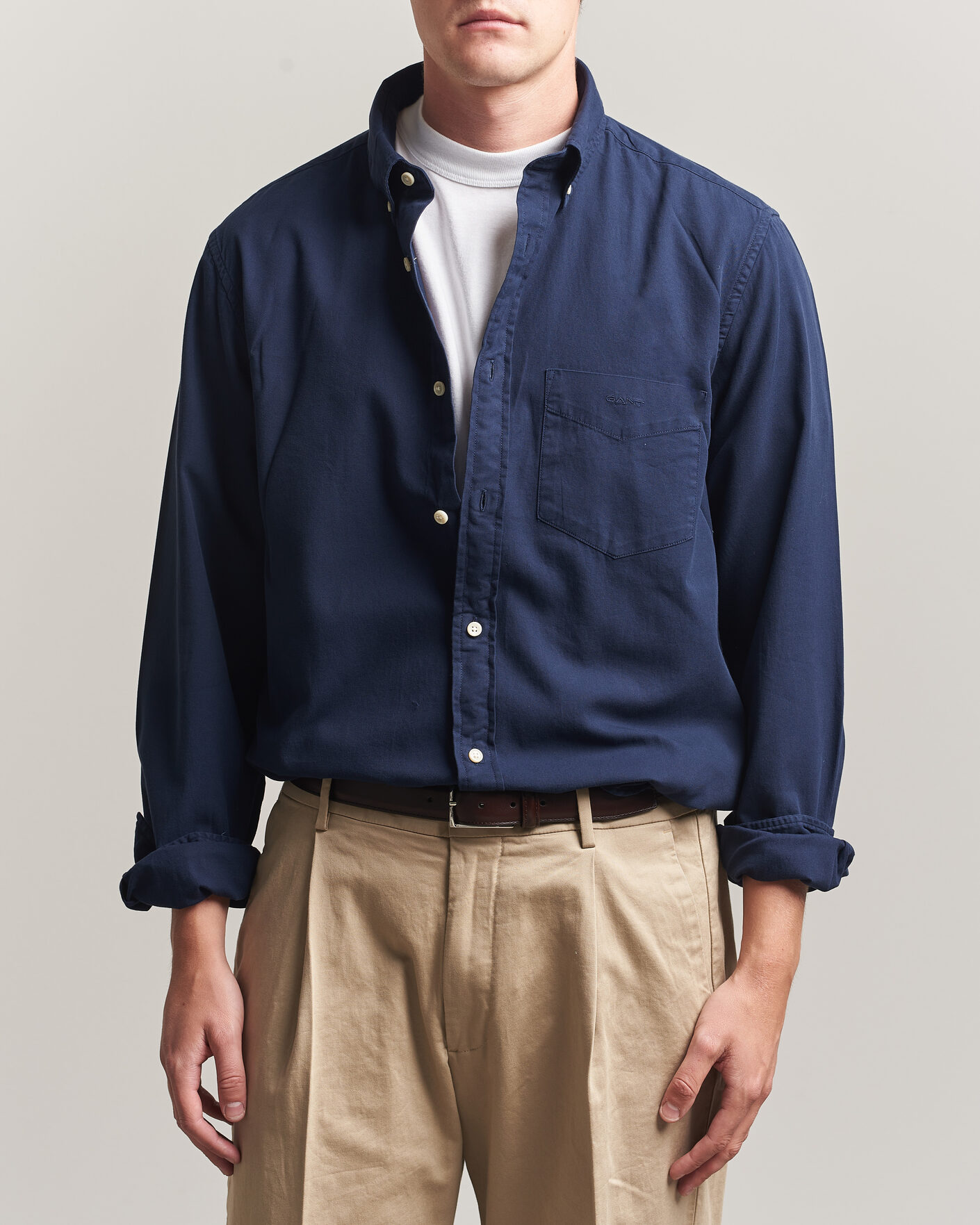 Mies | Kauluspaidat | Gant | Regular Fit Garment Dyed Twill Shirt Evening Blue