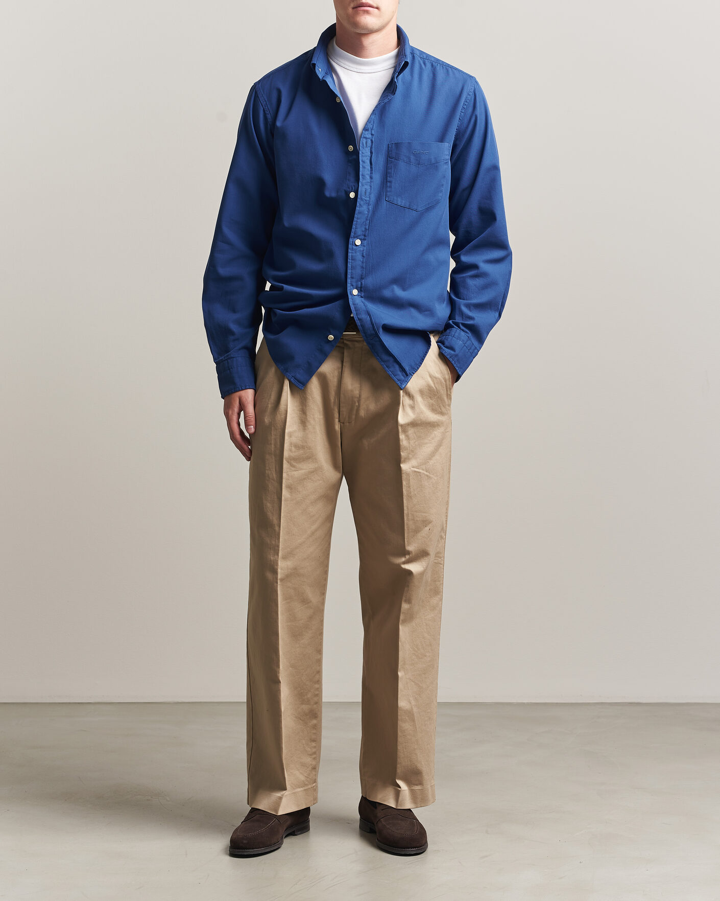 Mies | Kauluspaidat | Gant | Regular Fit Garment Dyed Twill Shirt Crisp Blue