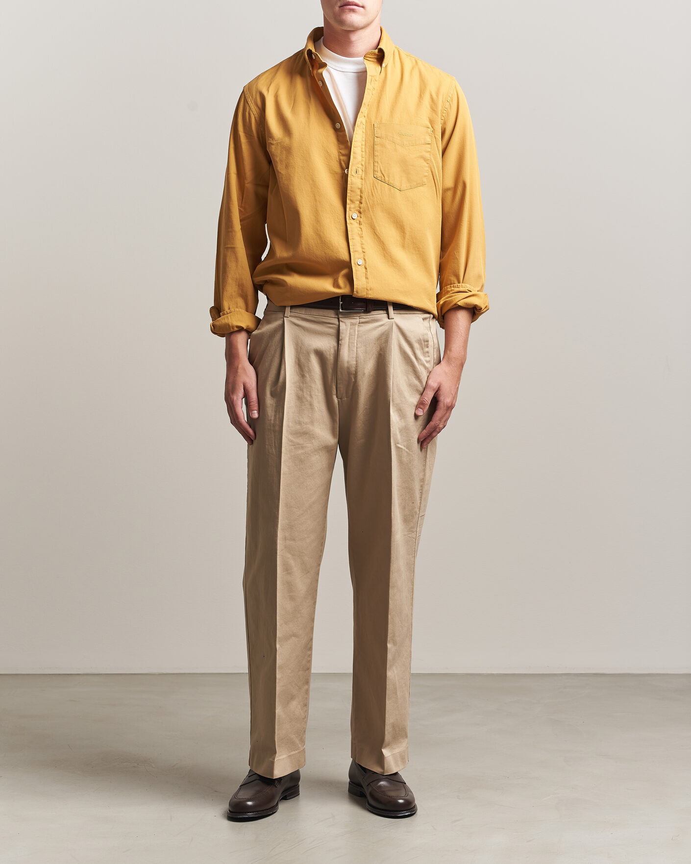 Mies | Kauluspaidat | Gant | Regular Fit Garment Dyed Twill Shirt Turmeric Shine