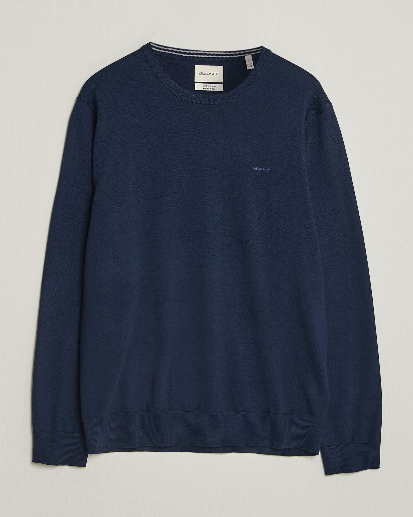 Mies | Puserot | Gant | Extrafine Merino Knitted Crew Neck Marine