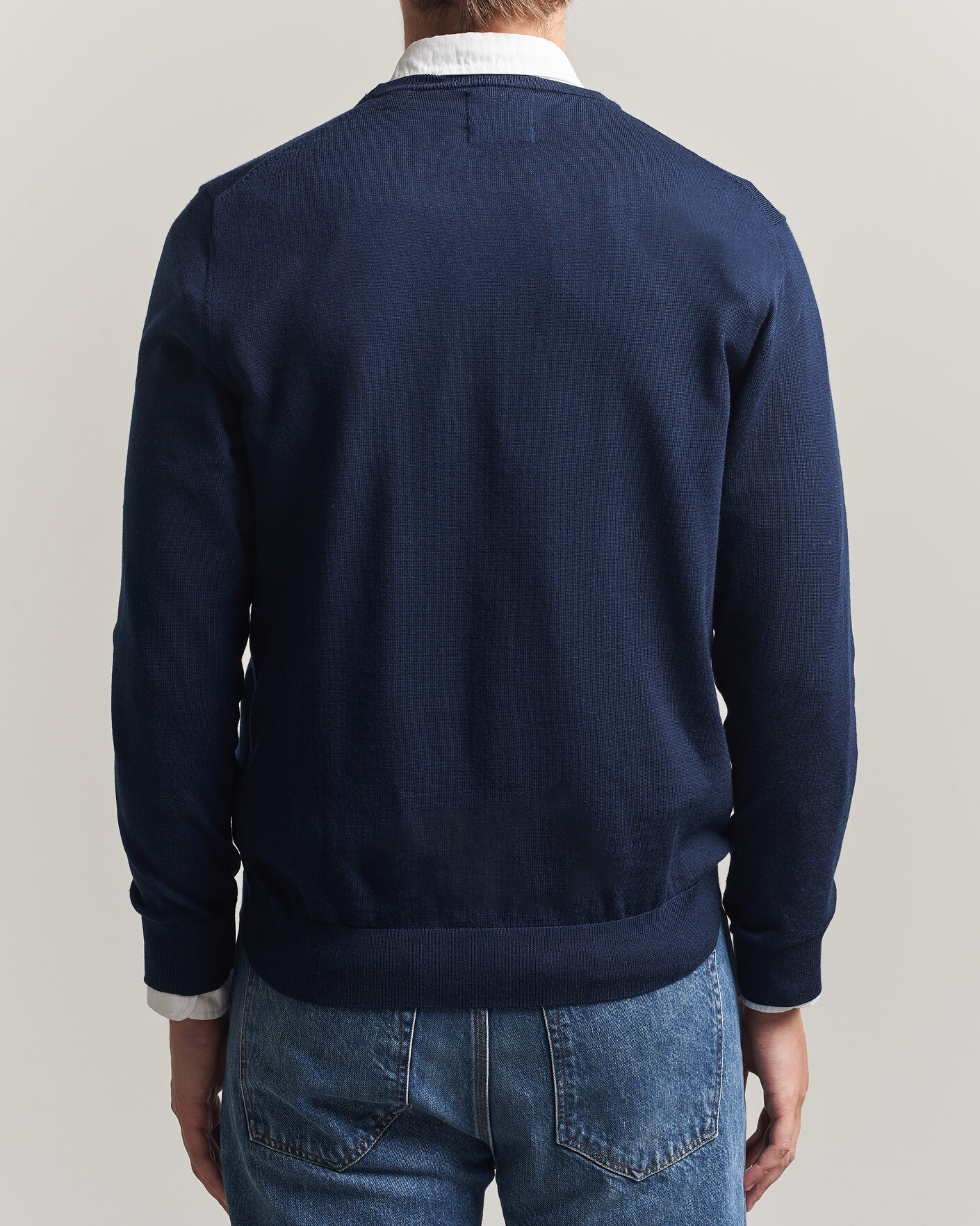 Mies | Puserot | Gant | Extrafine Merino Knitted Crew Neck Marine