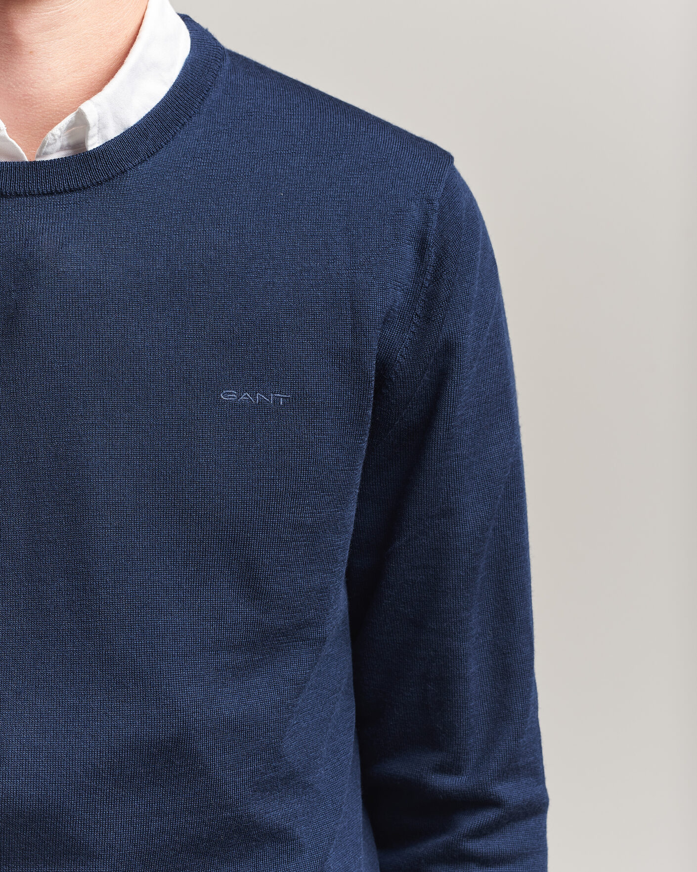 Mies | Puserot | Gant | Extrafine Merino Knitted Crew Neck Marine