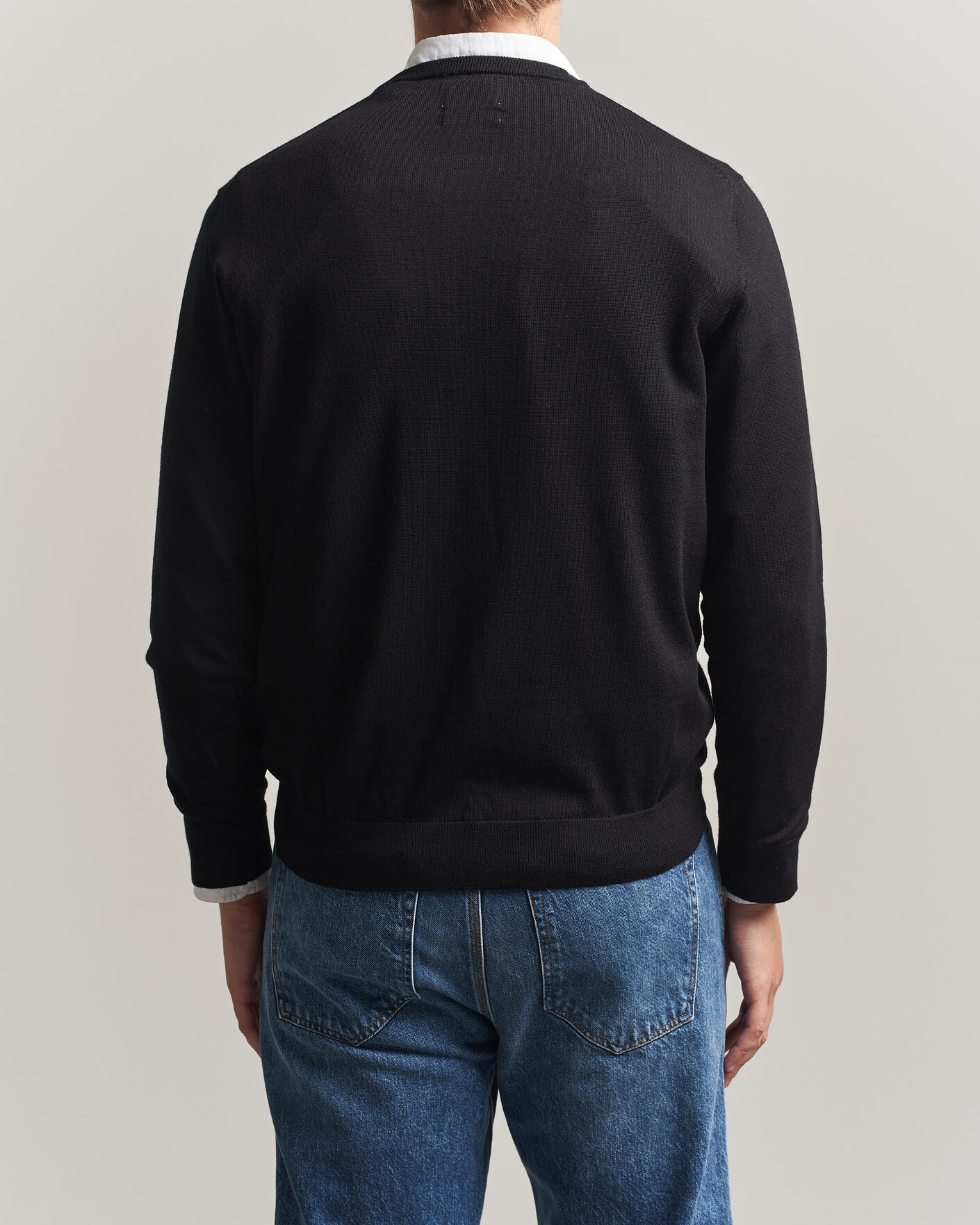 Mies | Puserot | Gant | Extrafine Merino Knitted Crew Neck Black