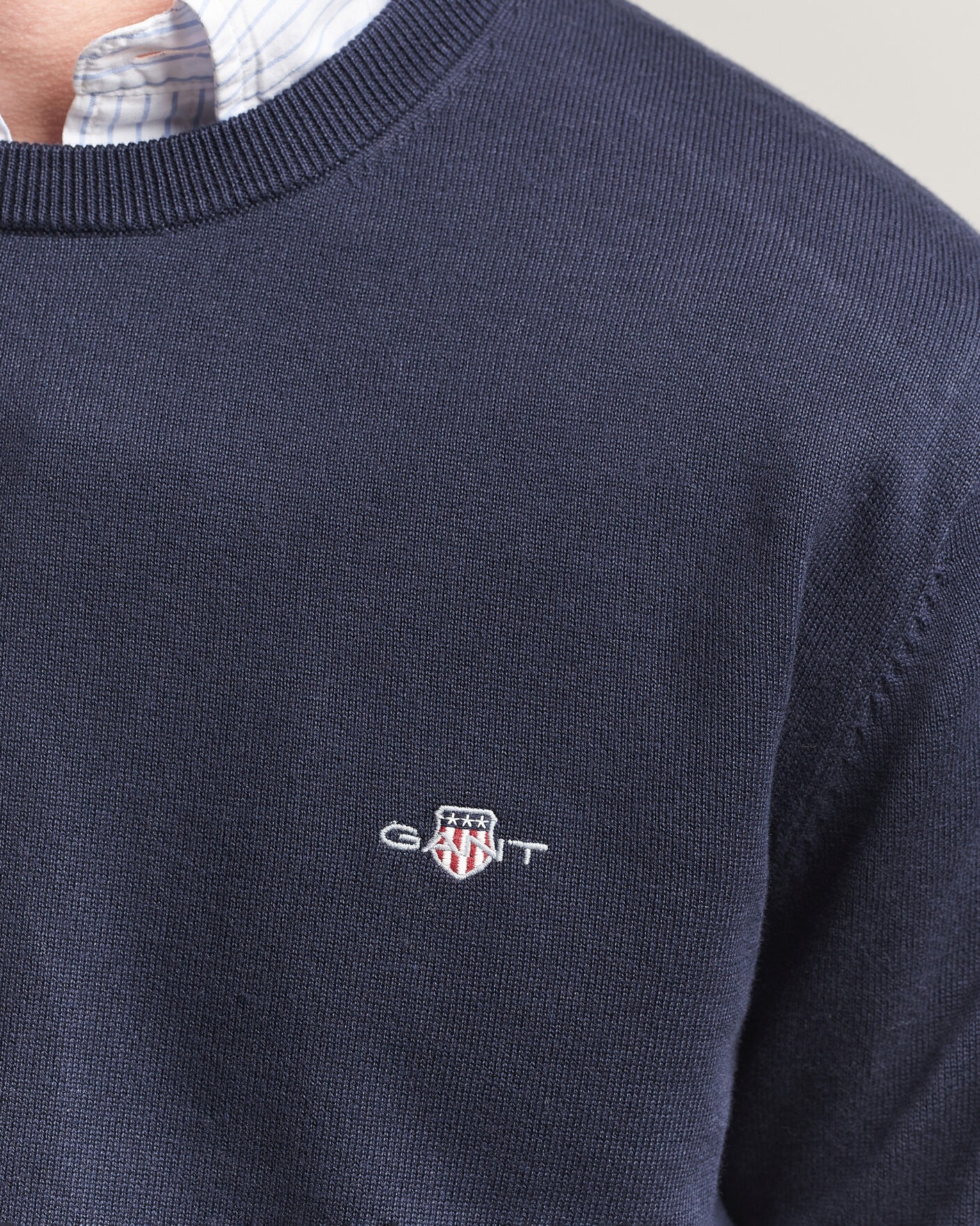 Mies | Puserot | Gant | Classic Cotton Crew Neck Evening Blue