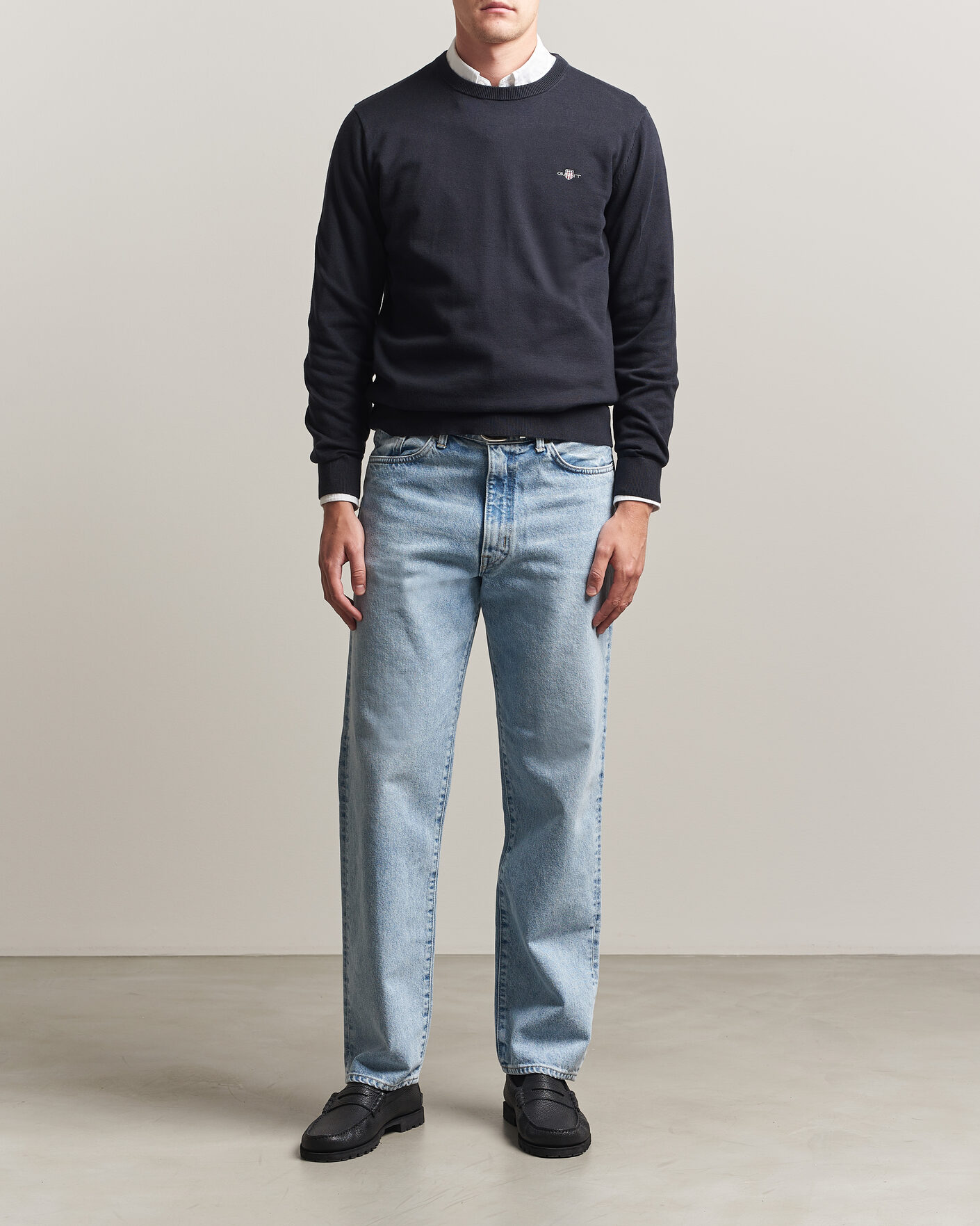 Mies | Puserot | Gant | Classic Cotton Crew Neck Black