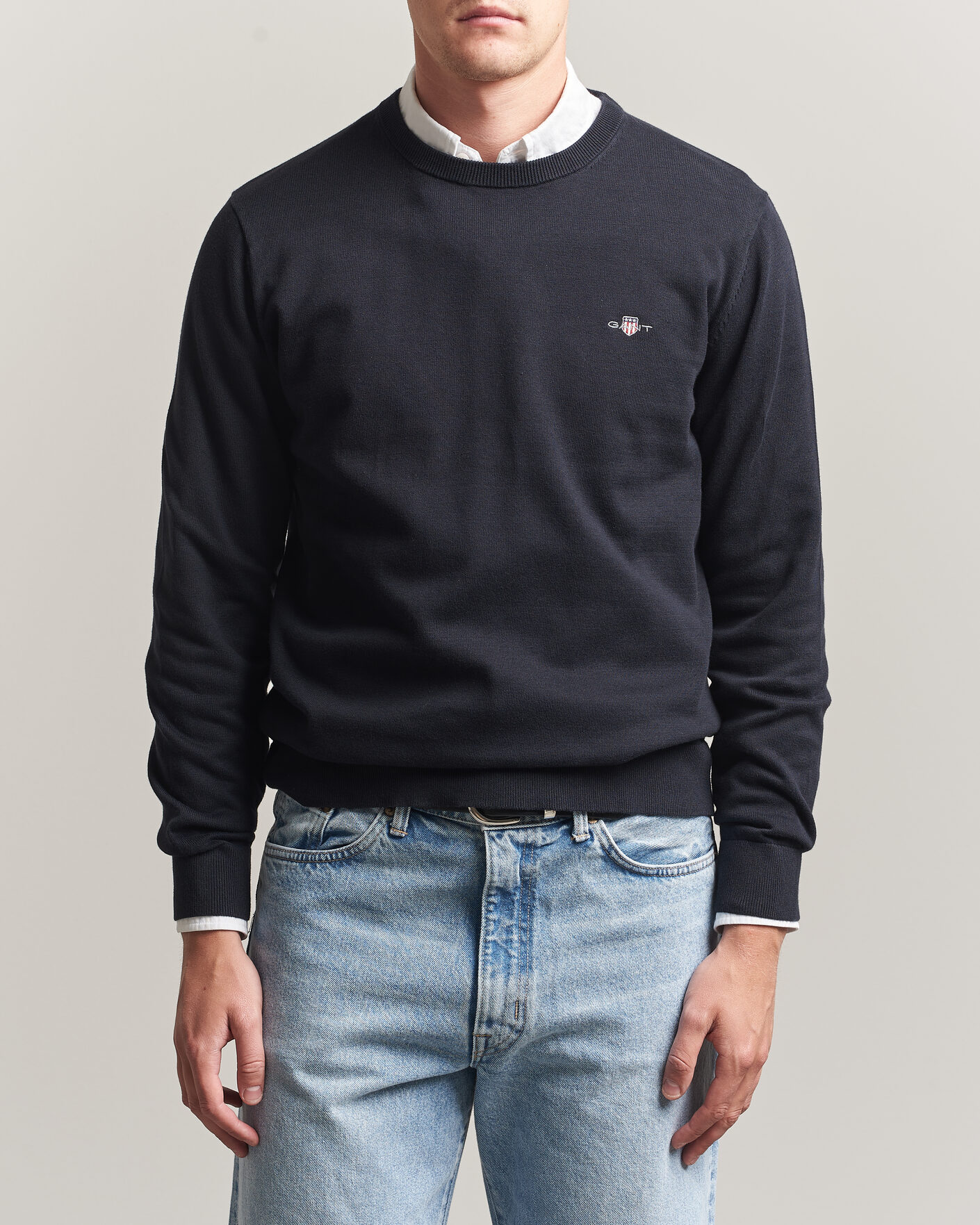 Mies | Puserot | Gant | Classic Cotton Crew Neck Black