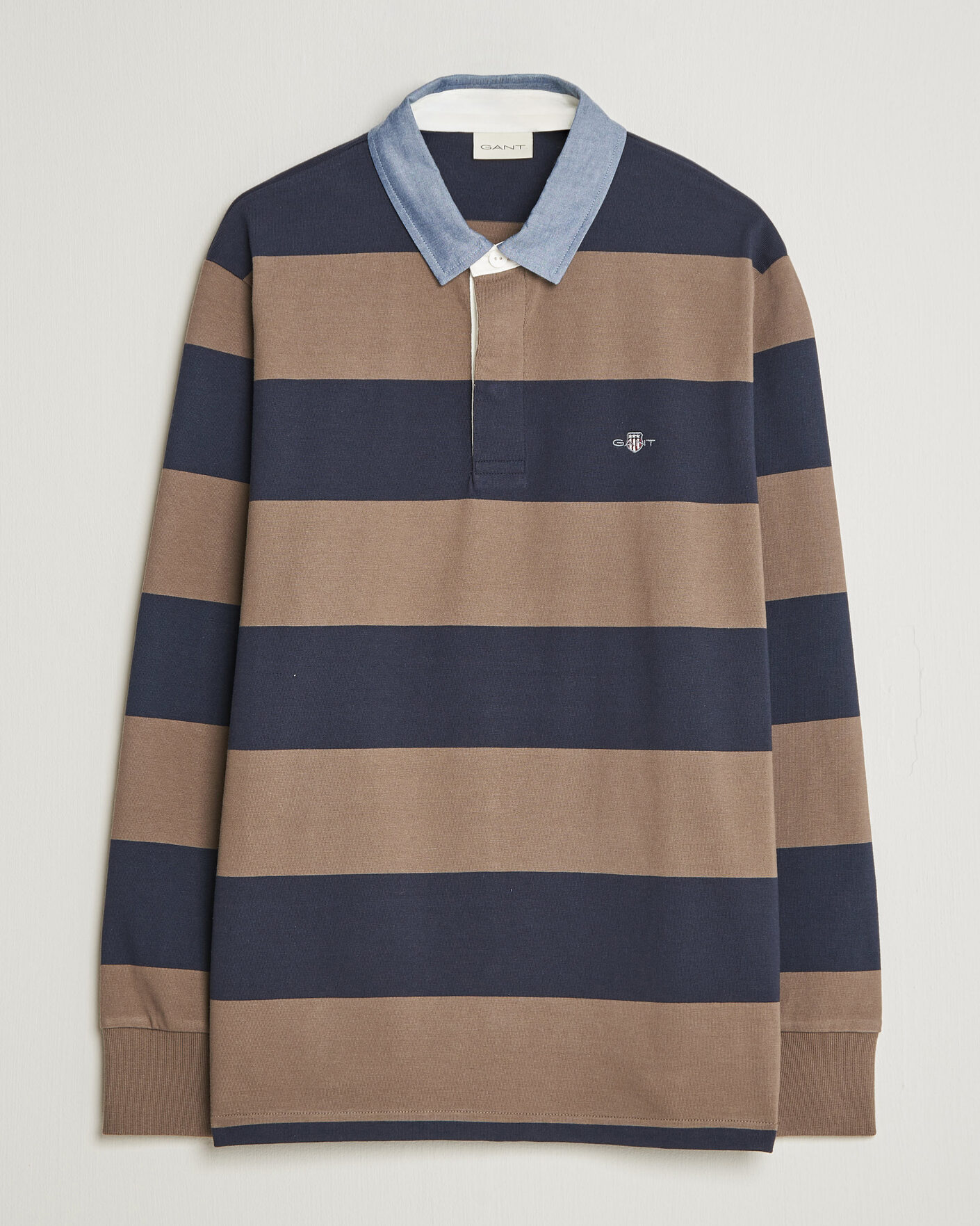 Mies | Puserot | Gant | Chambray Barstriped Rugger Faded Taupe