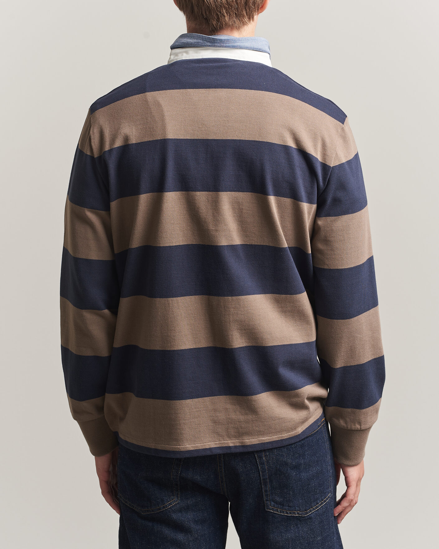 Mies | Puserot | Gant | Chambray Barstriped Rugger Faded Taupe